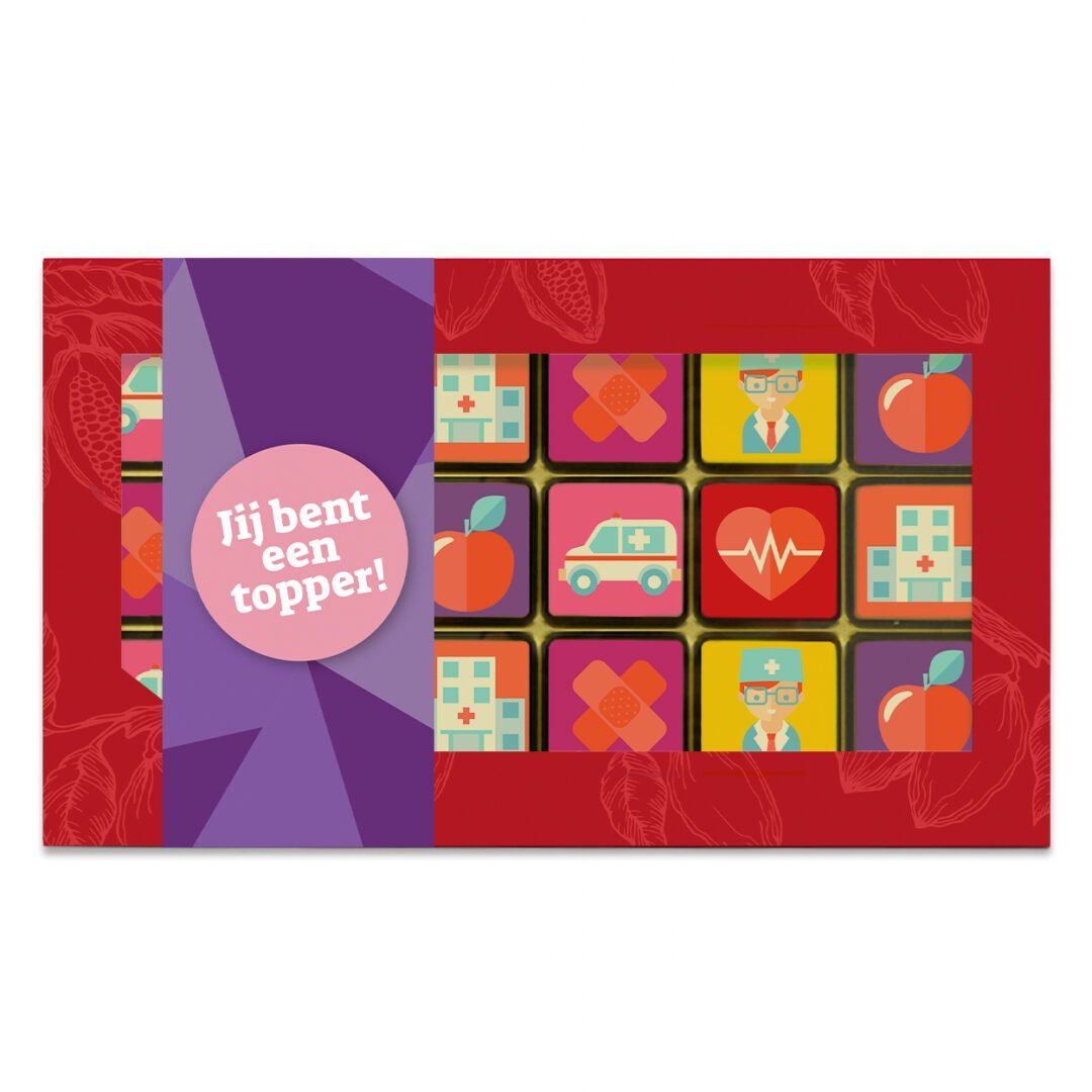 CG00007.012 - ChocoGiftbox 18 LogoBlokjes - Dag van de Zorg