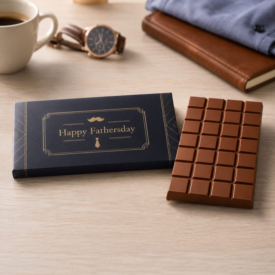 Gepersonaliseerde melkchocolade reep met eigen ontwerp