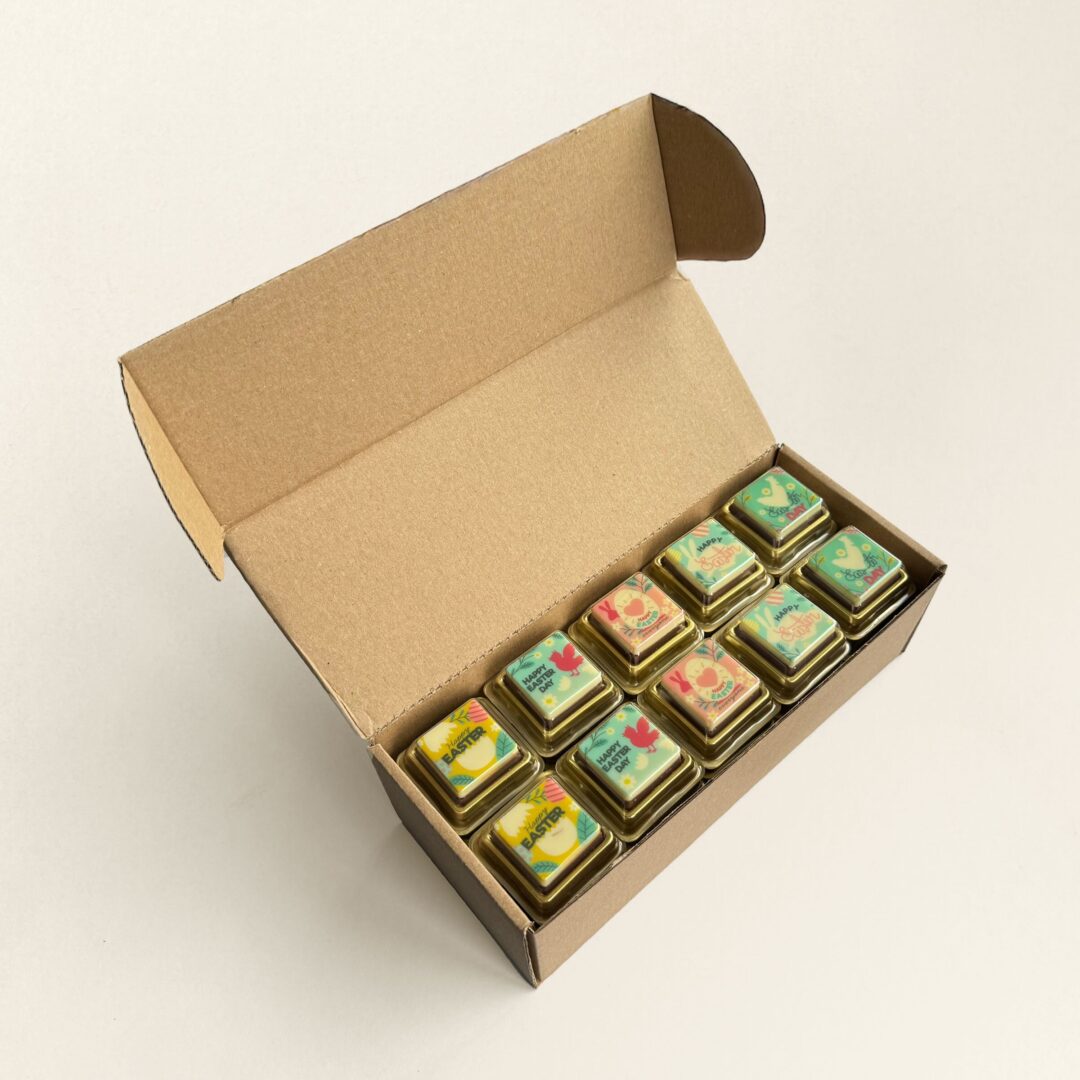 Chocoladeblokjes Pasen in Monotray
