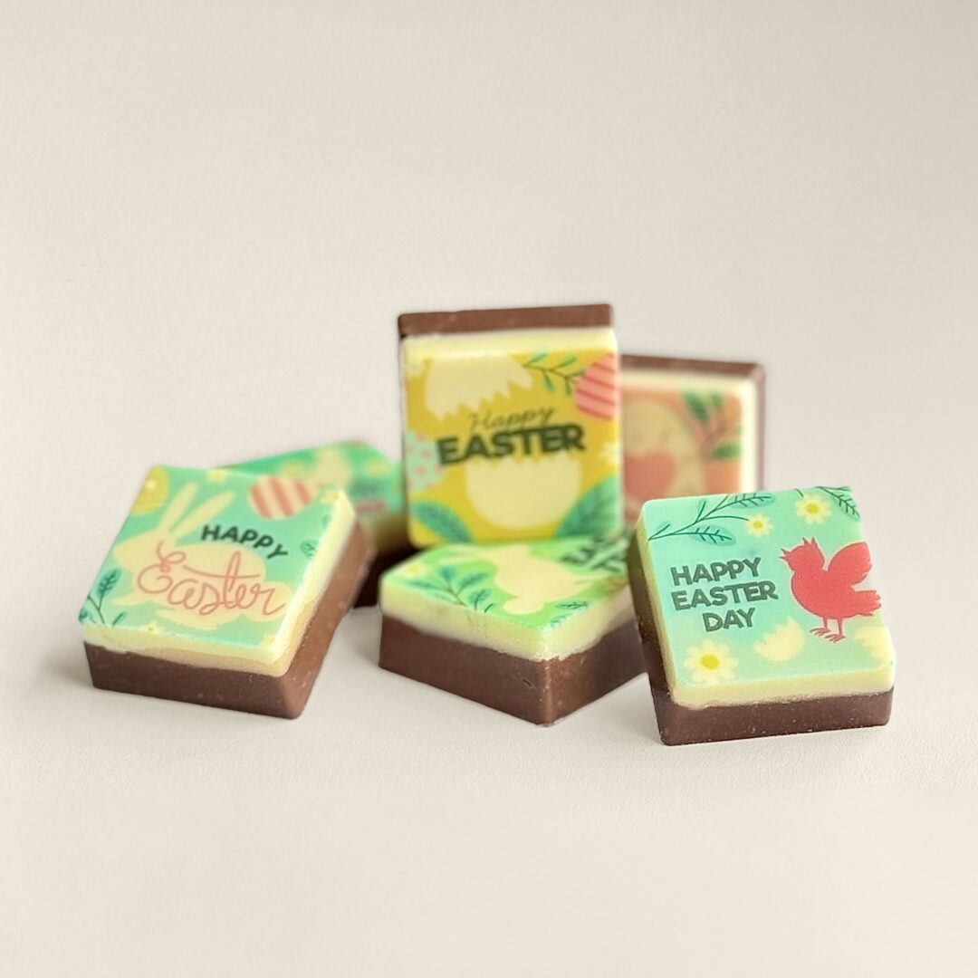 Chocoladeblokjes Pasen in Monotray