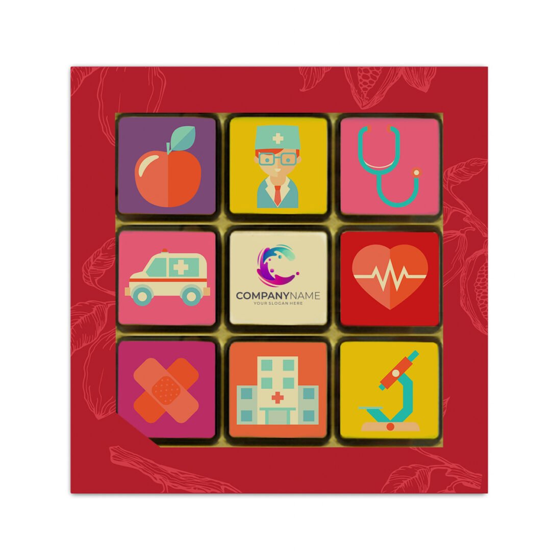 ChocoGiftbox 9 LogoBlokjes - Dag van de Zorg + Logo
