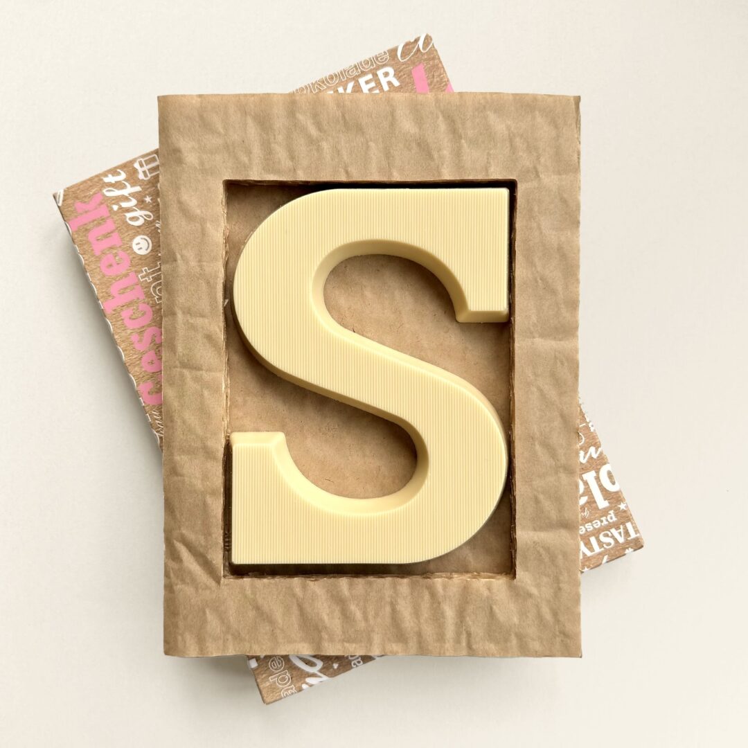 Chocoladeletter S wit milieubewust