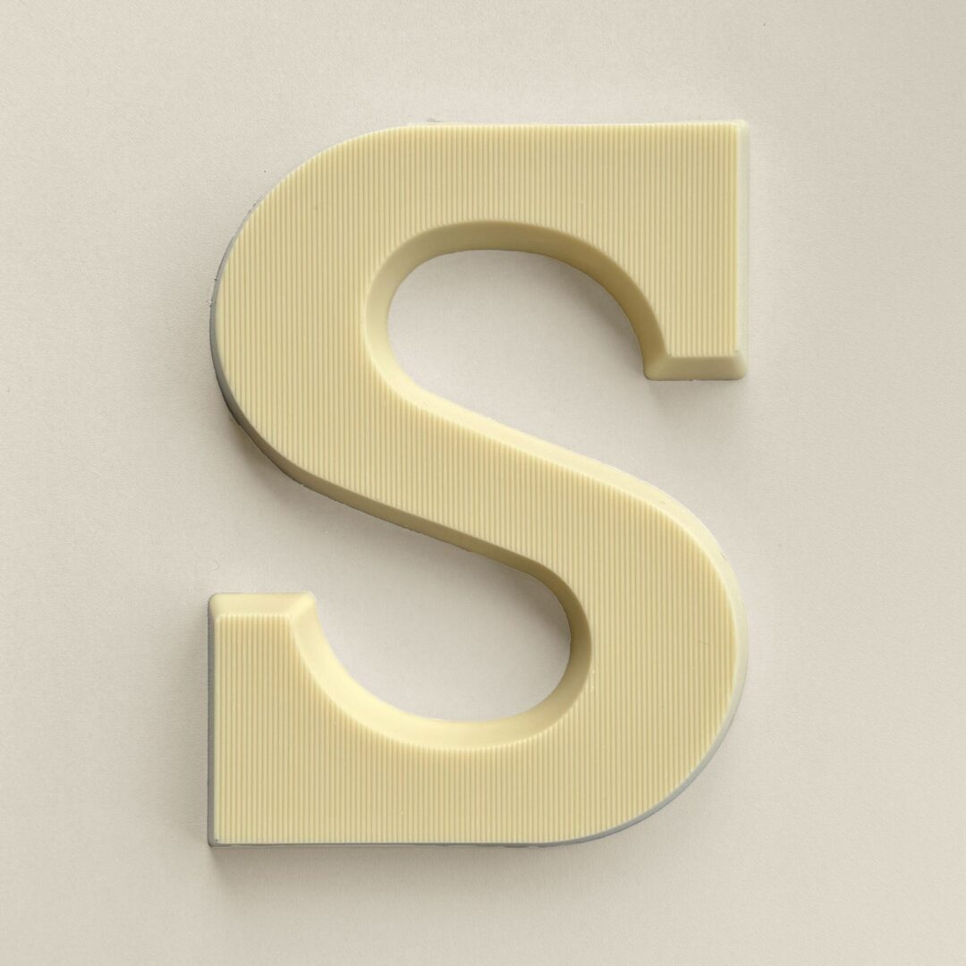 Chocoladeletter S wit milieubewust