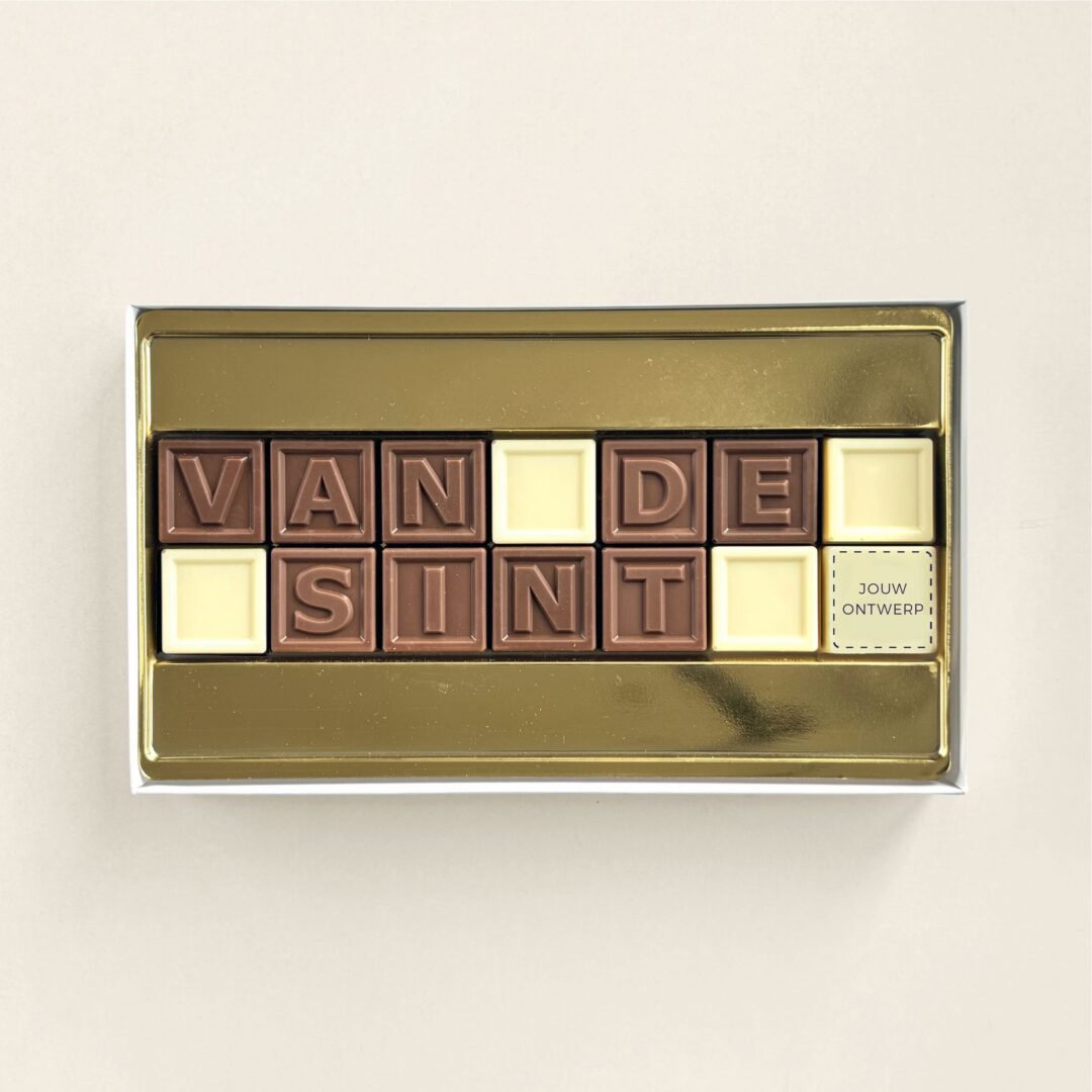 ChocoTelegram 14 Van de Sint met eigen logo