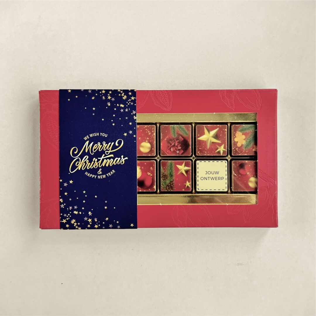 Chocoladeblokjes 12 kerst logo