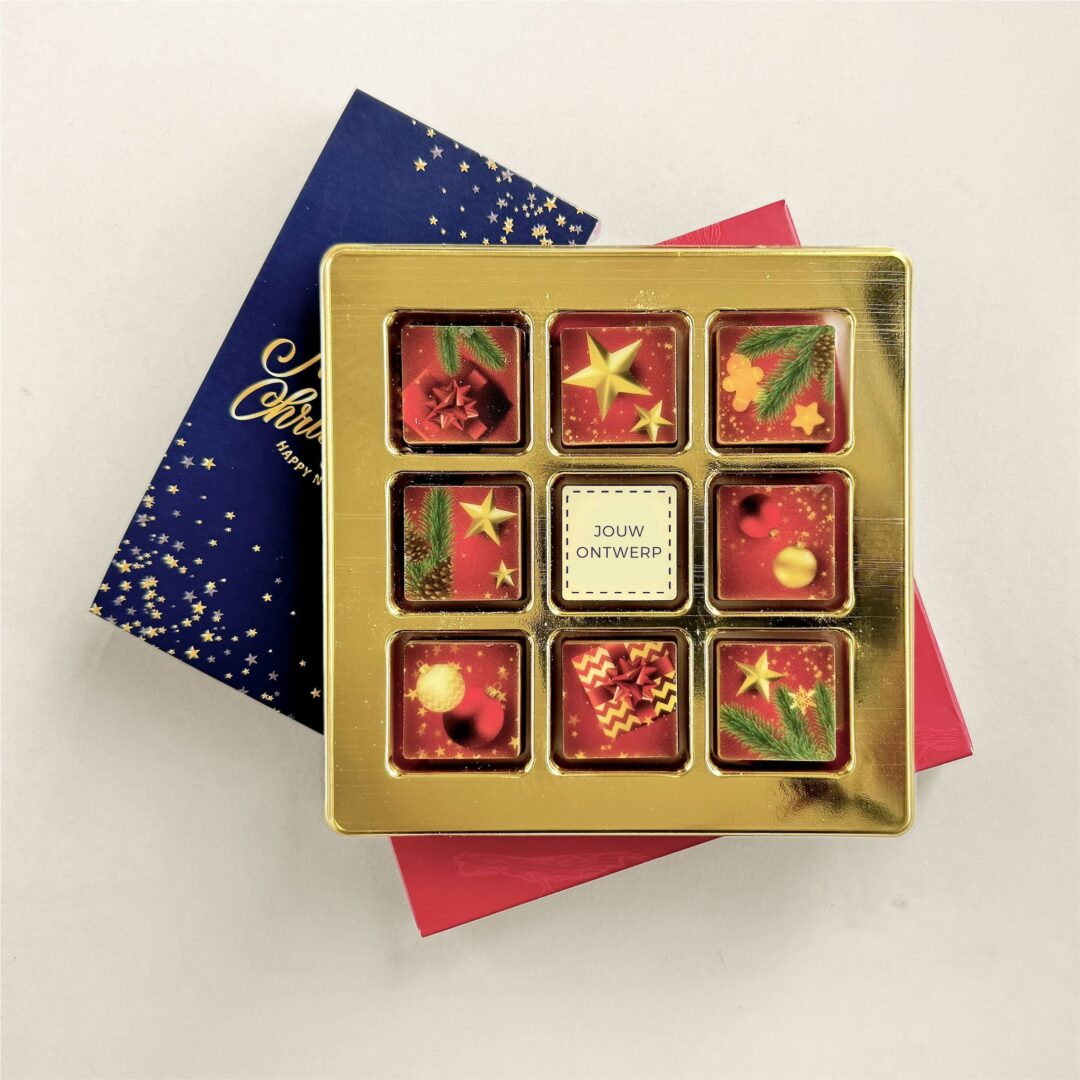 Chocoladeblokjes 9 kerst logo