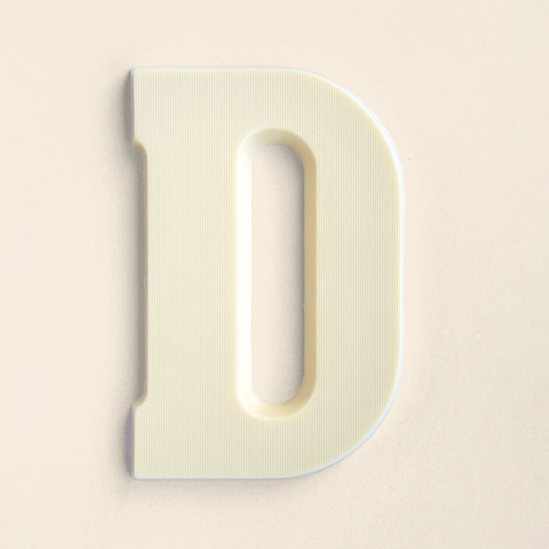 Chocoladeletter D Wit