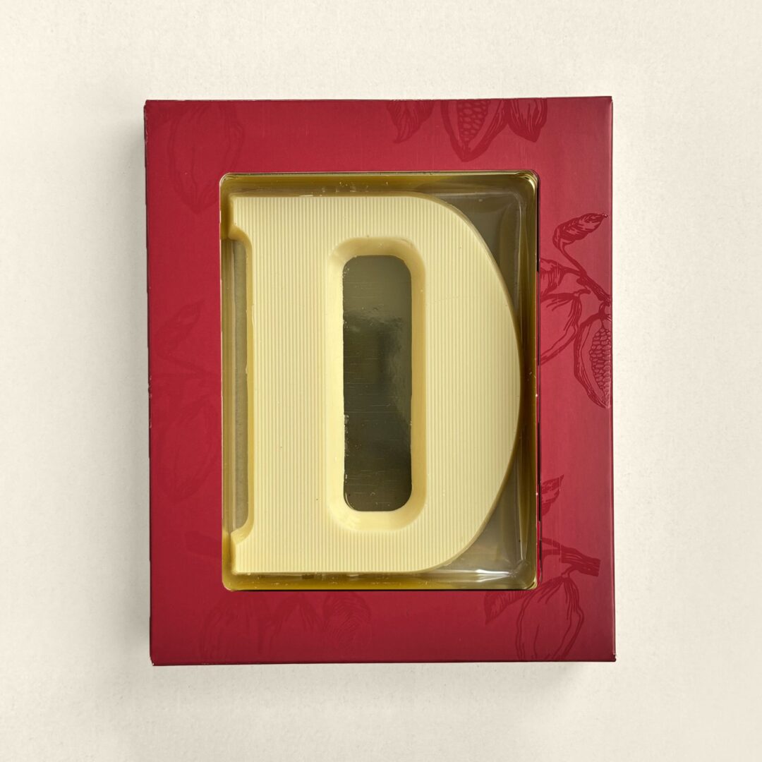 Chocoladeletter D Wit