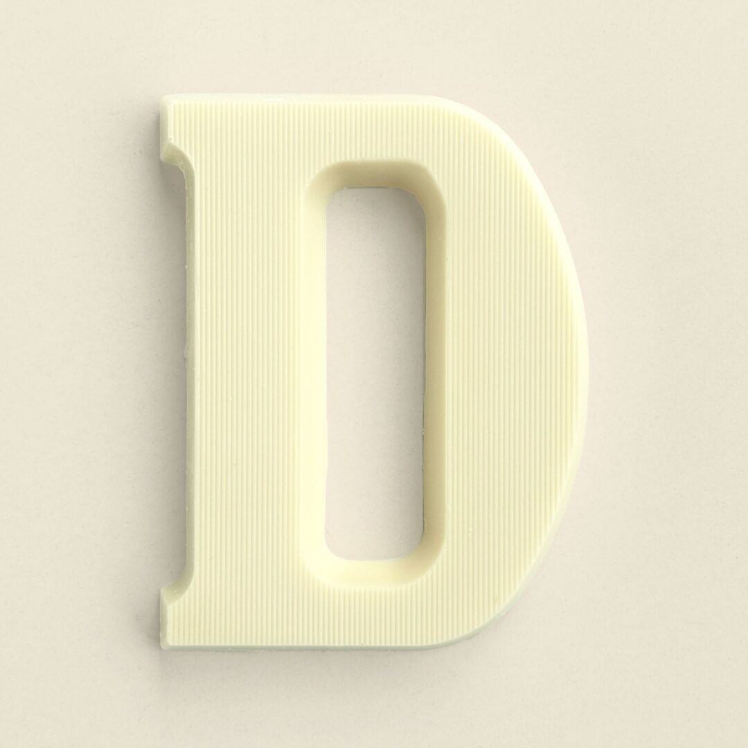Chocoladeletter D Wit