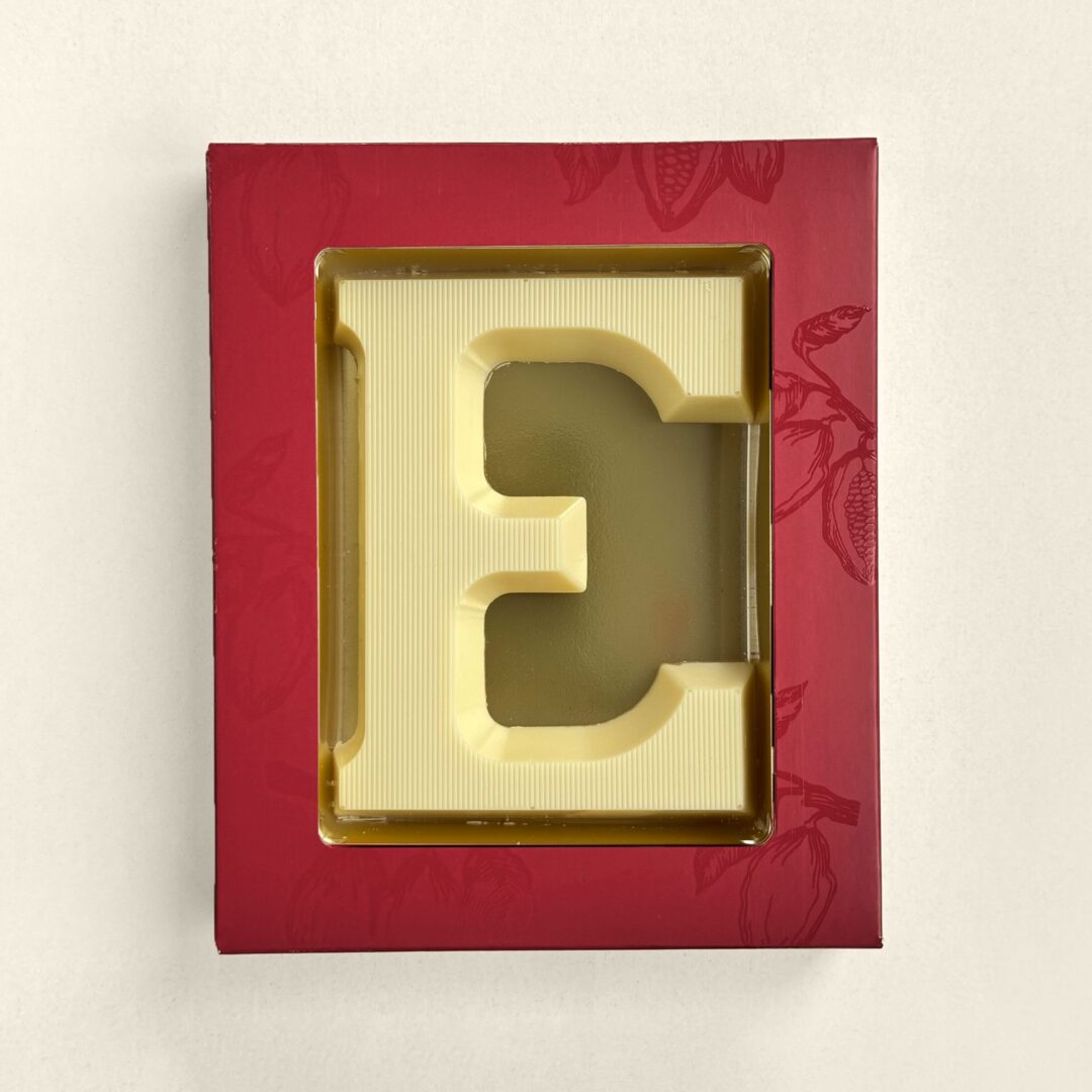 Chocoladeletter E Wit