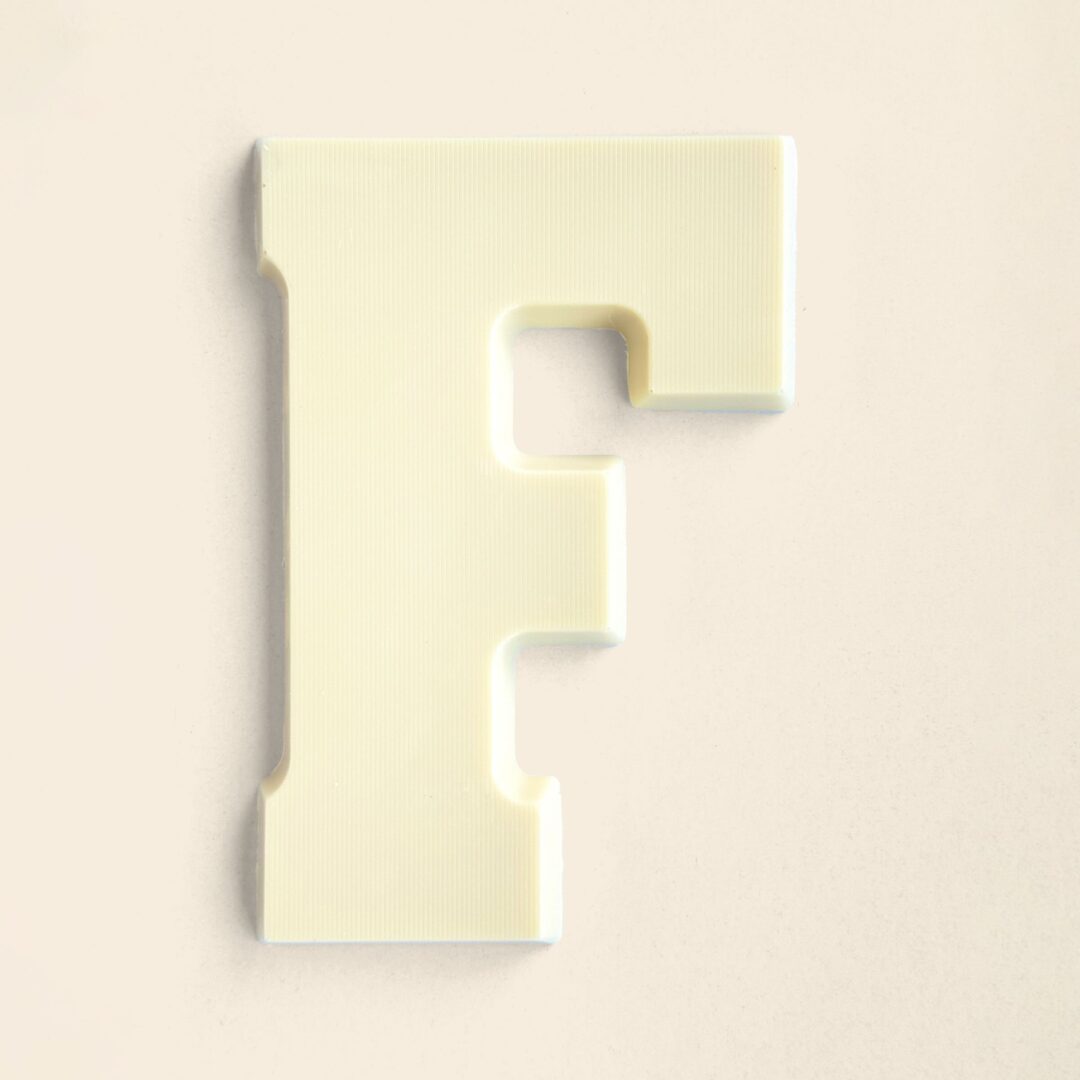 Chocoladeletter F Wit