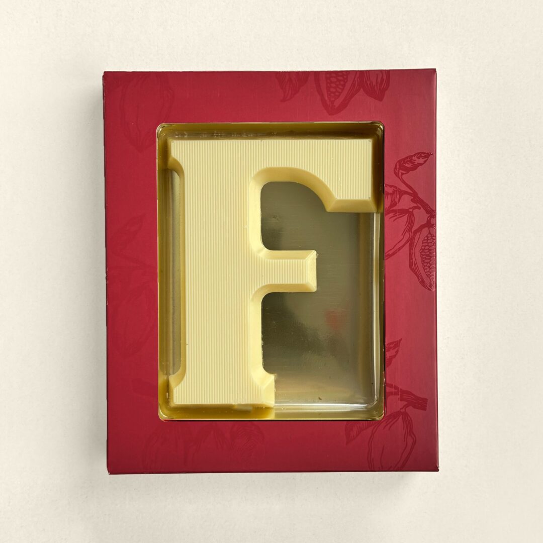 Chocoladeletter F Wit