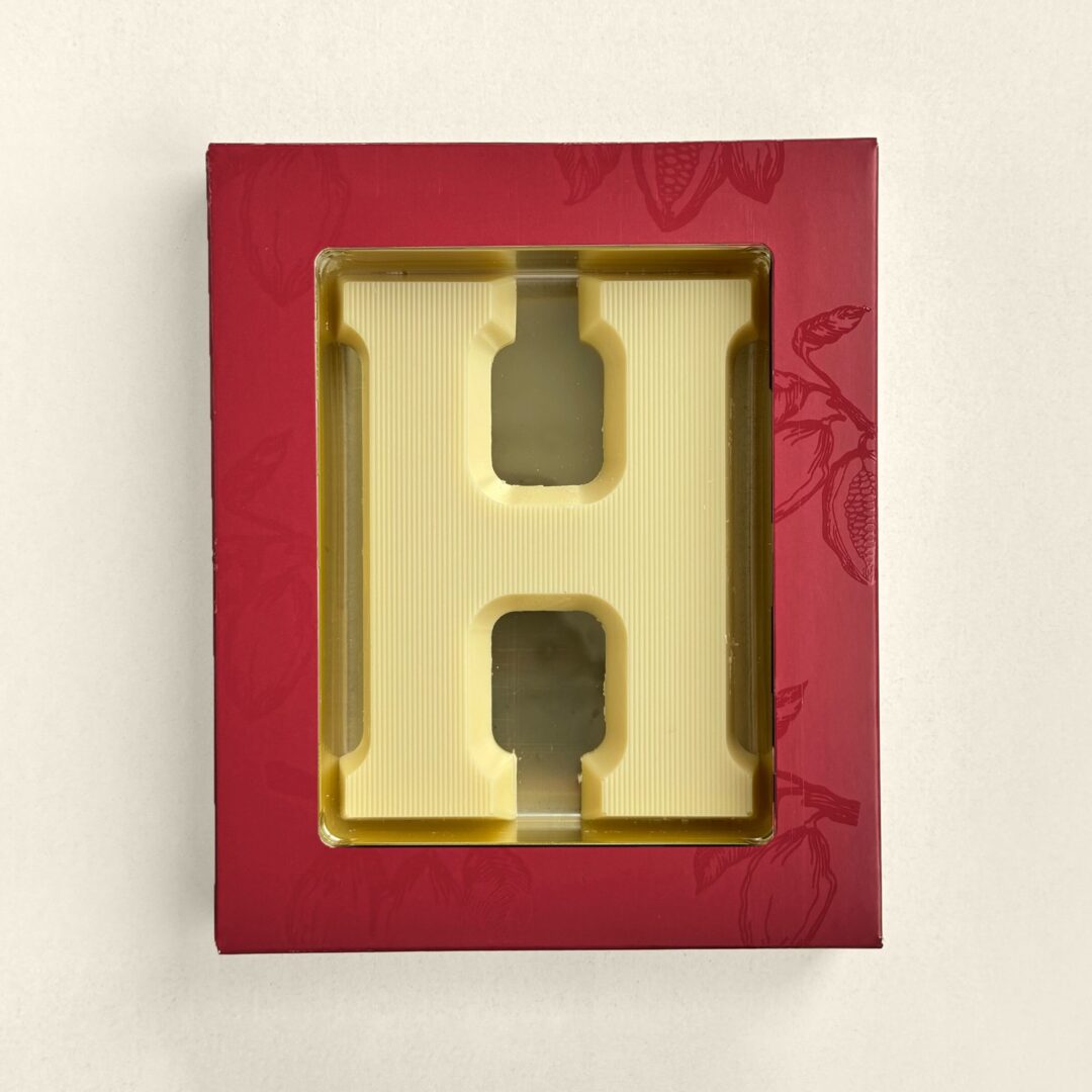 Chocoladeletter H Wit