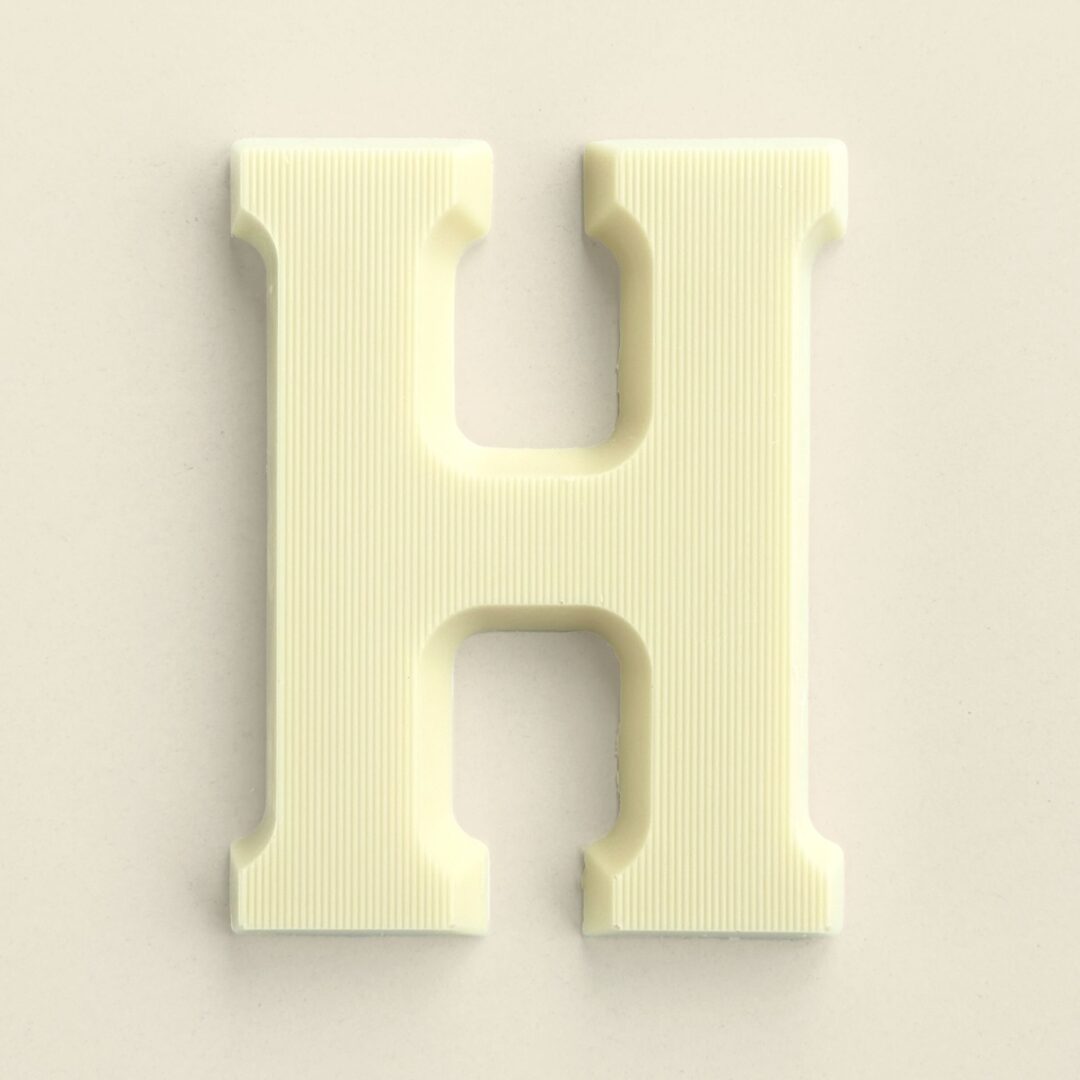 Chocoladeletter H Wit