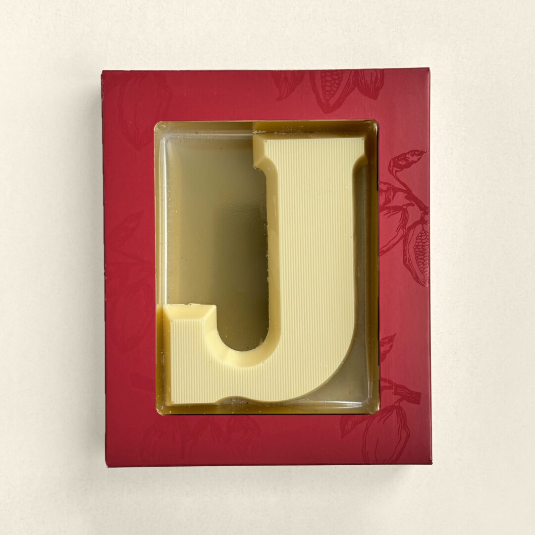 Chocoladeletter J Wit