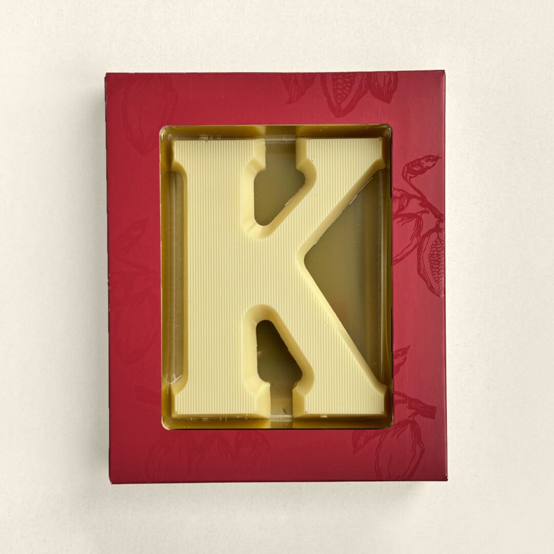 Chocoladeletter K Wit