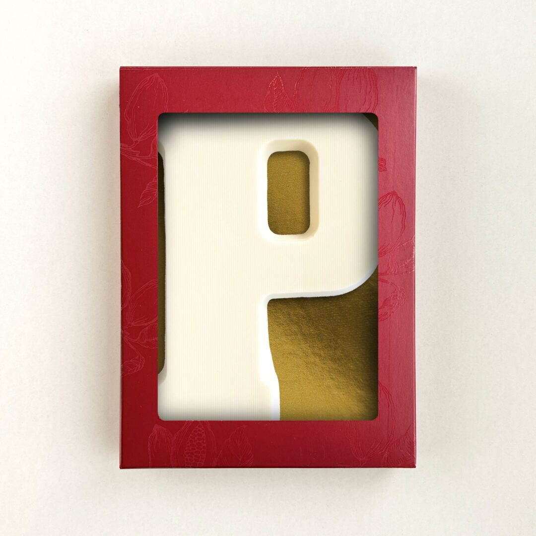 Chocoladeletter P Wit
