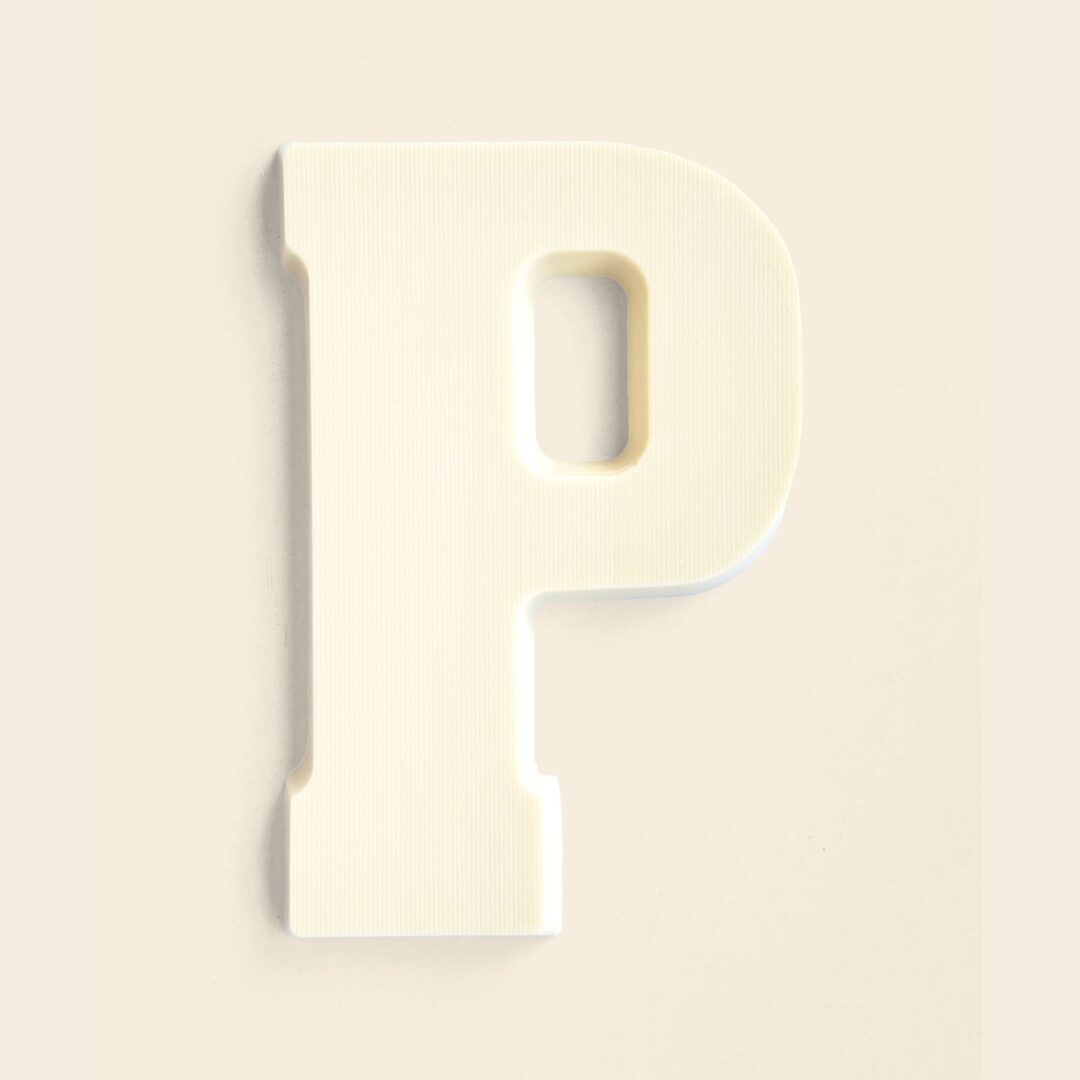 Chocoladeletter P Wit