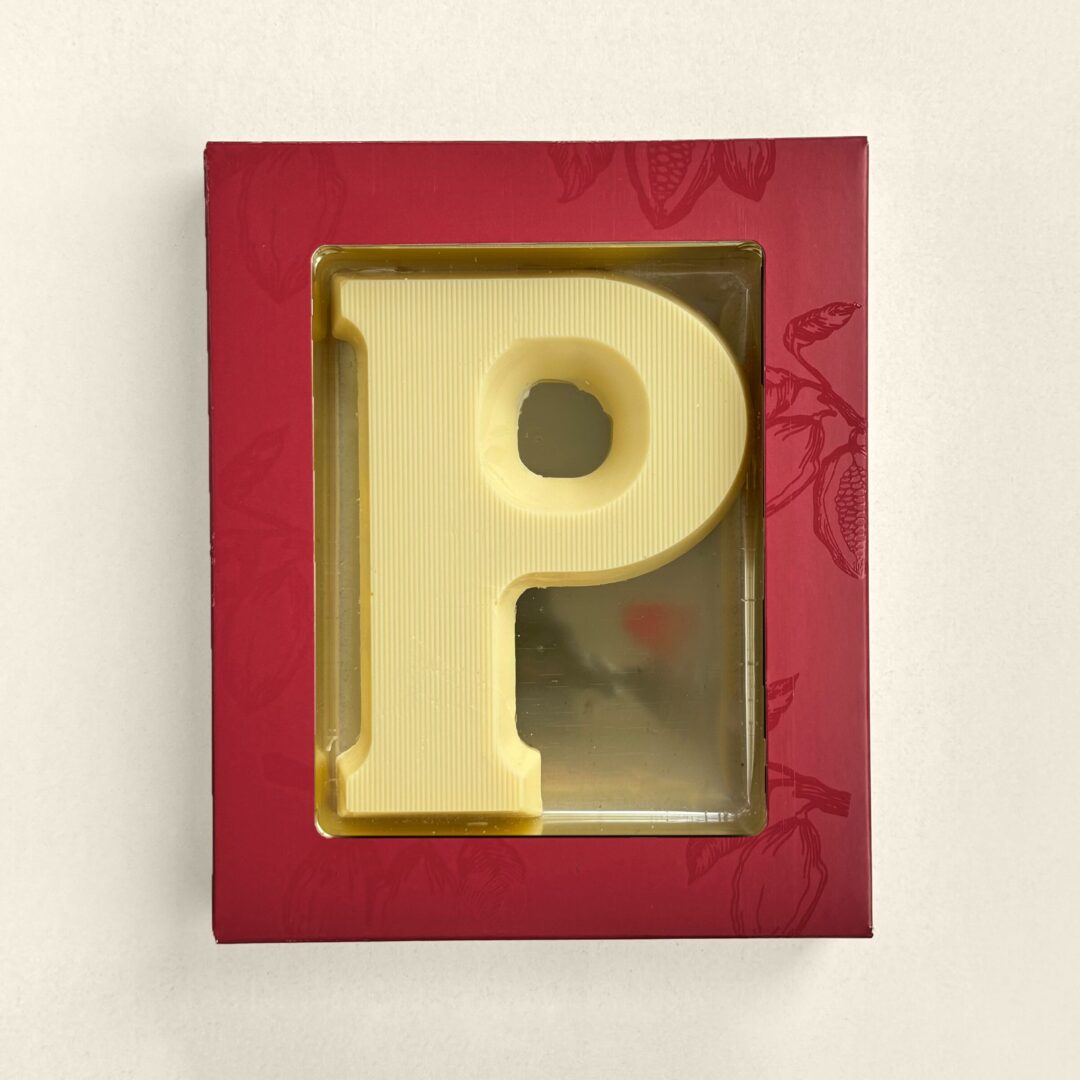 Chocoladeletter P Wit