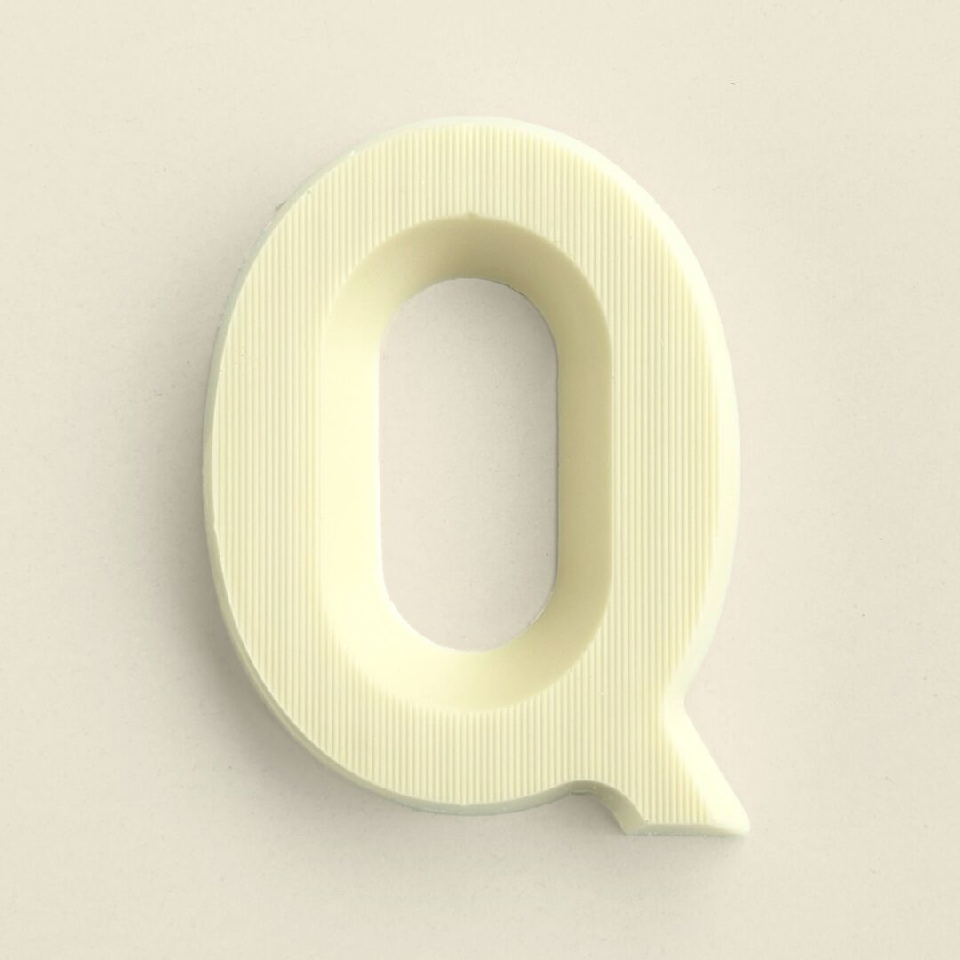 Chocoladeletter Q Wit