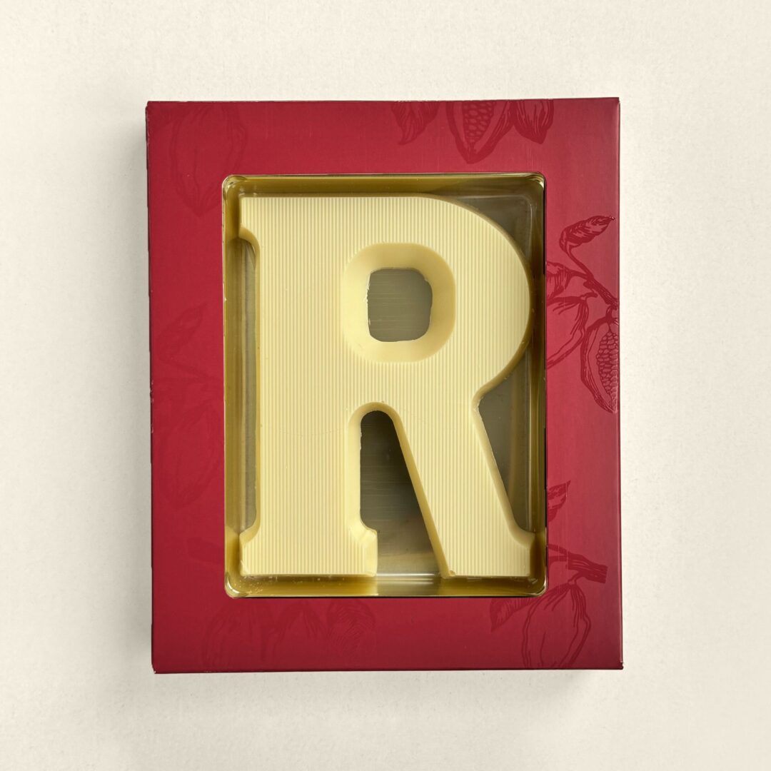 Chocoladeletter R Wit