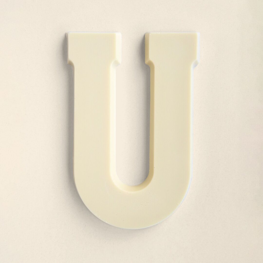 Chocoladeletter U Wit