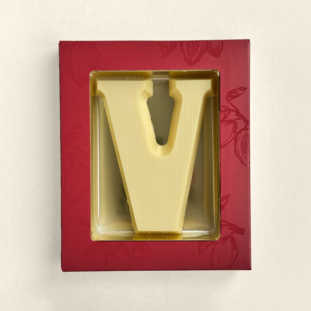 Chocoladeletter V Wit