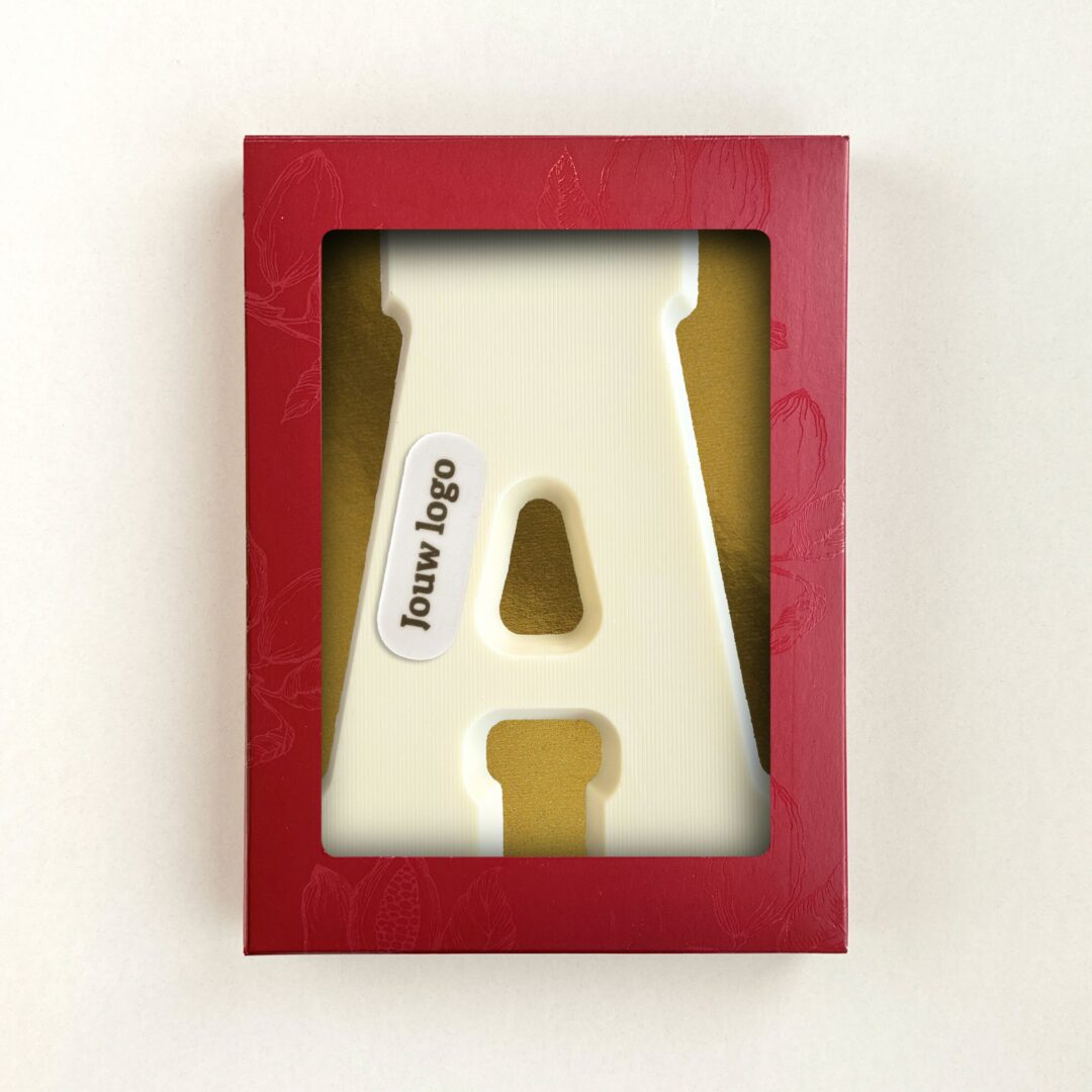 Chocoladeletter Eigen Logo A Wit