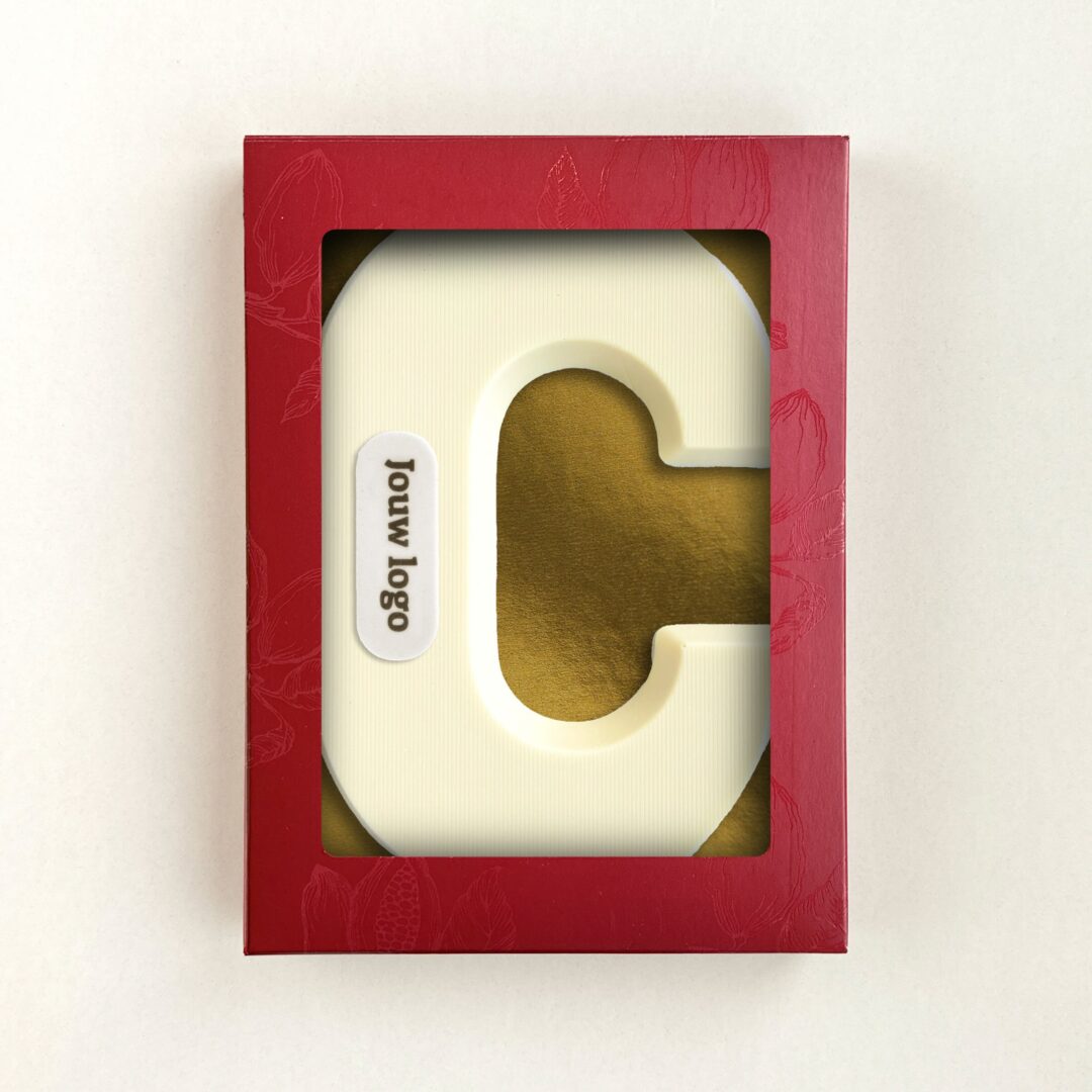 Chocoladeletter Eigen Logo C Wit