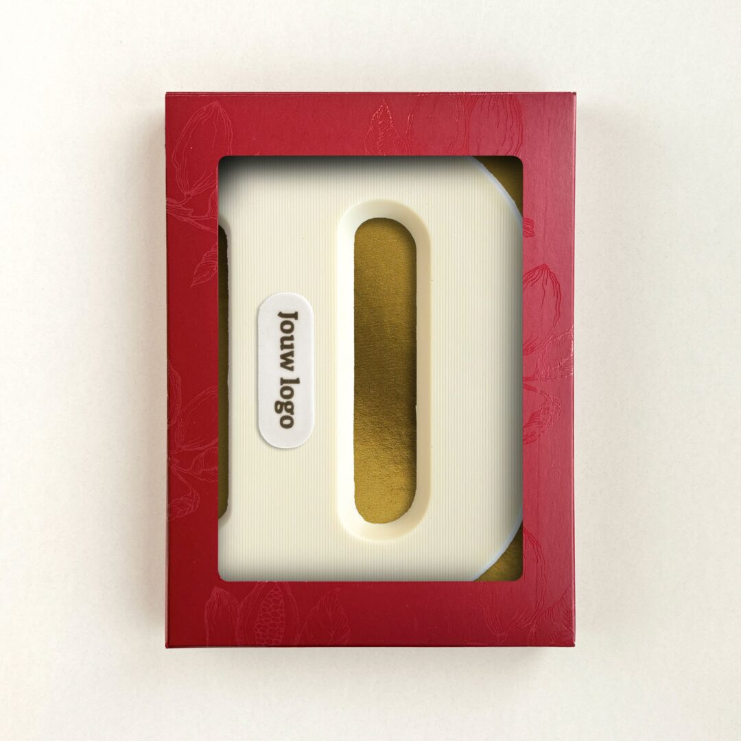 Chocoladeletter Eigen Logo D Wit