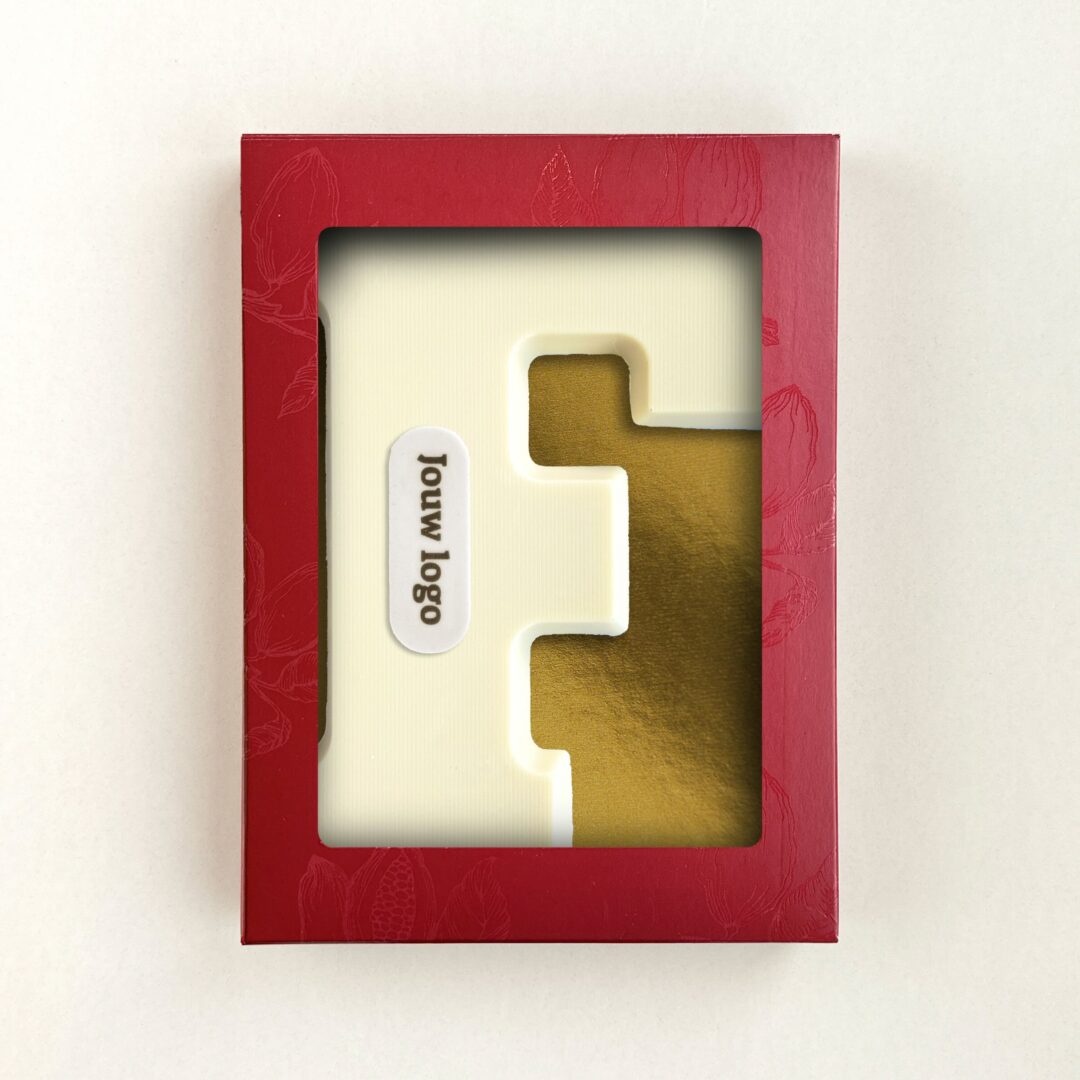 Chocoladeletter Eigen Logo F Wit