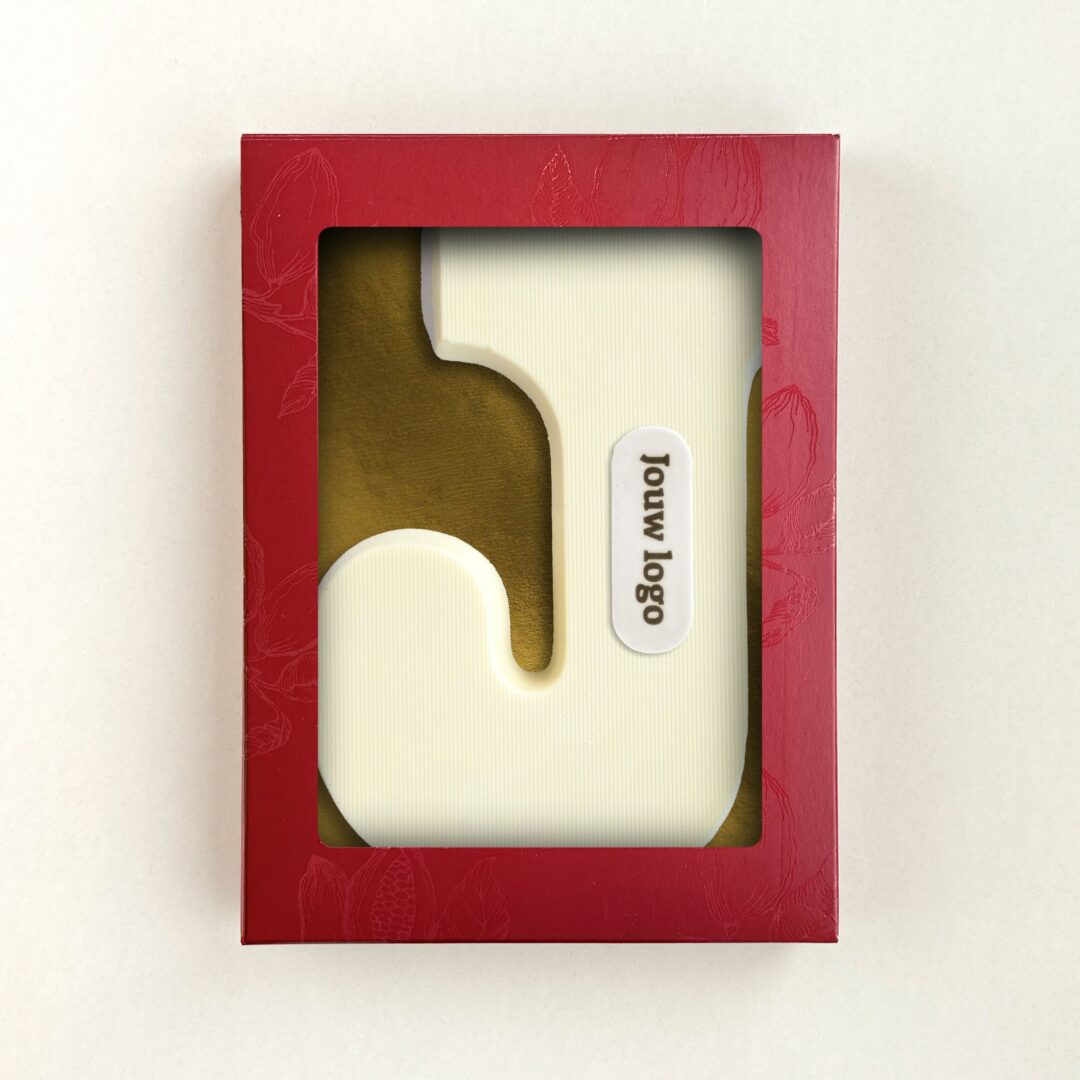 Chocoladeletter Eigen Logo J Wit