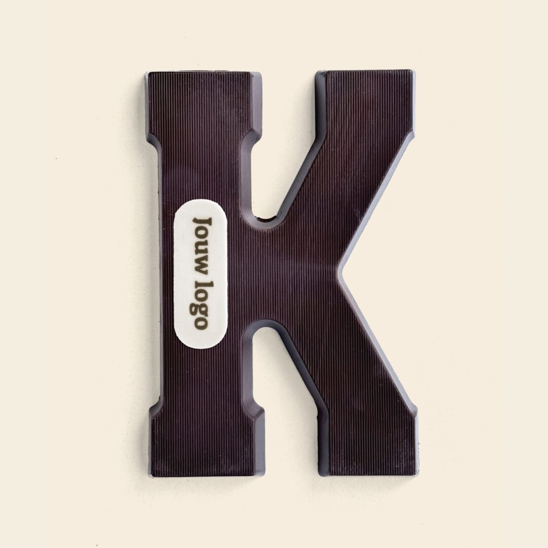 Chocoladeletter Eigen Logo K Puur