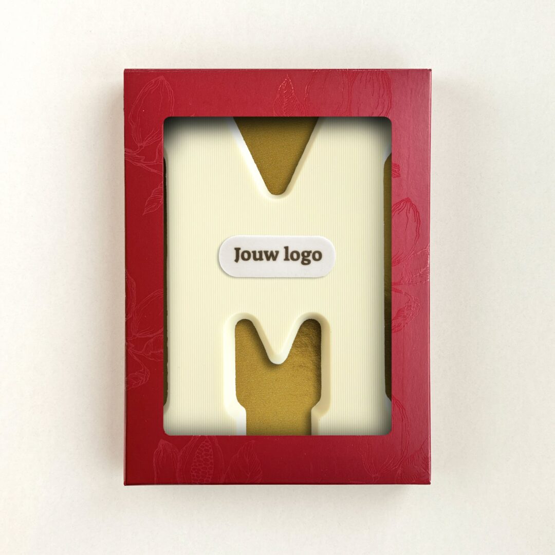 Chocoladeletter Eigen Logo M Wit