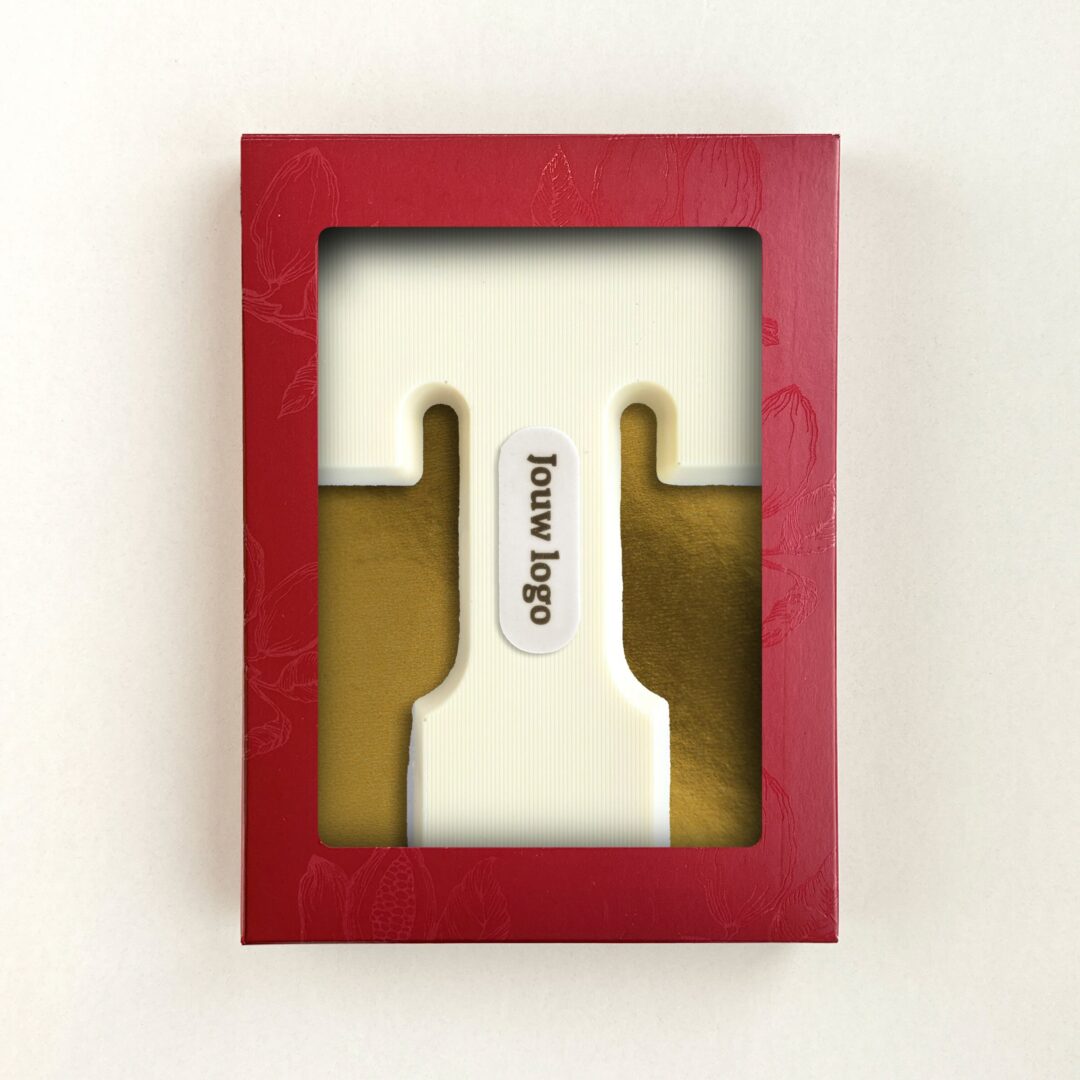 Chocoladeletter Eigen Logo T Wit