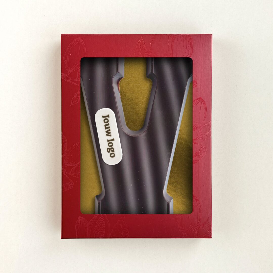 Chocoladeletter Eigen Logo V Puur