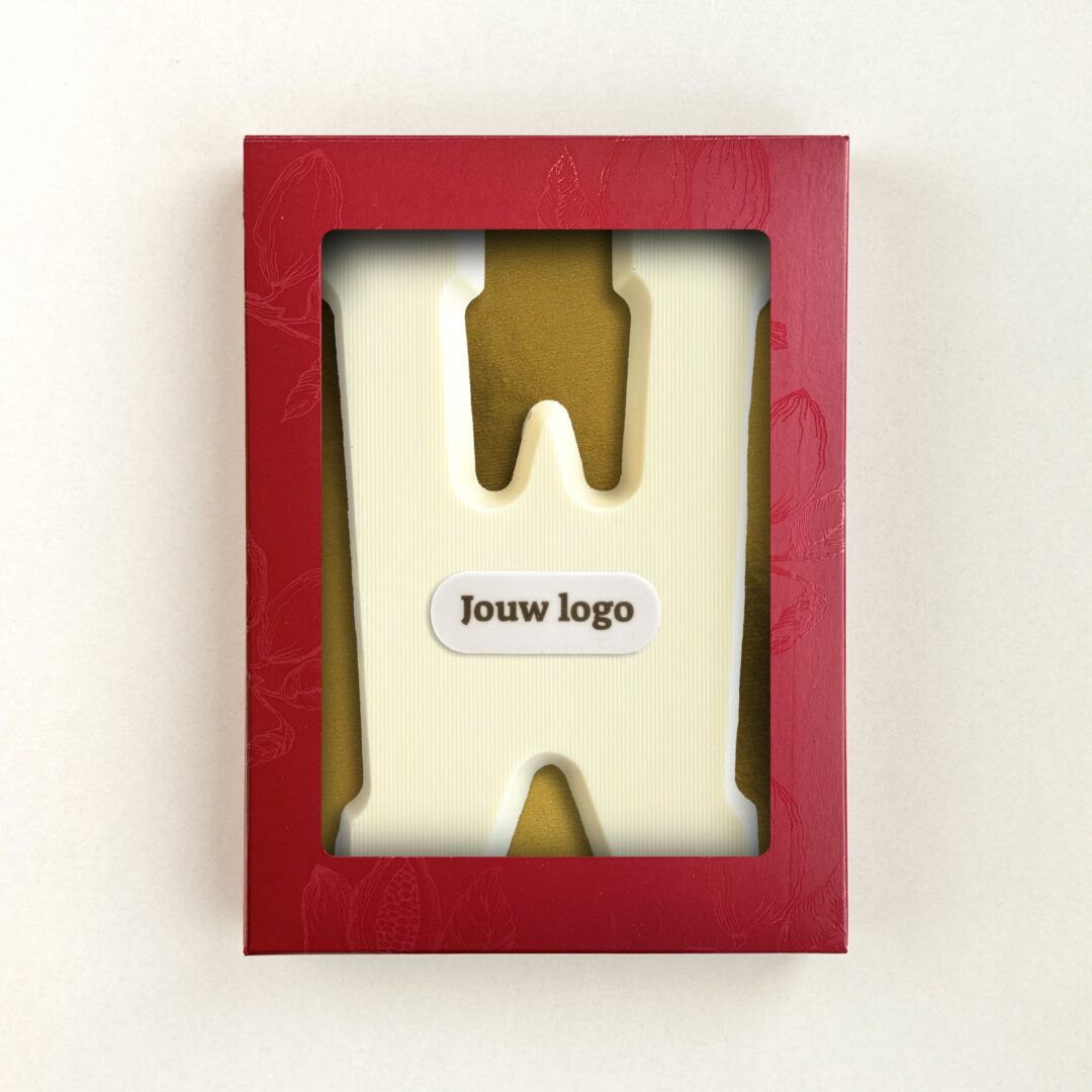 Chocoladeletter Eigen Logo W Wit