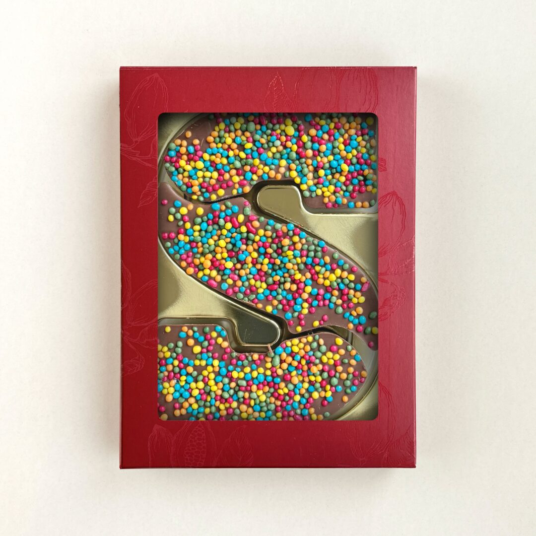 Luxe chocoladeletter s melk discodip