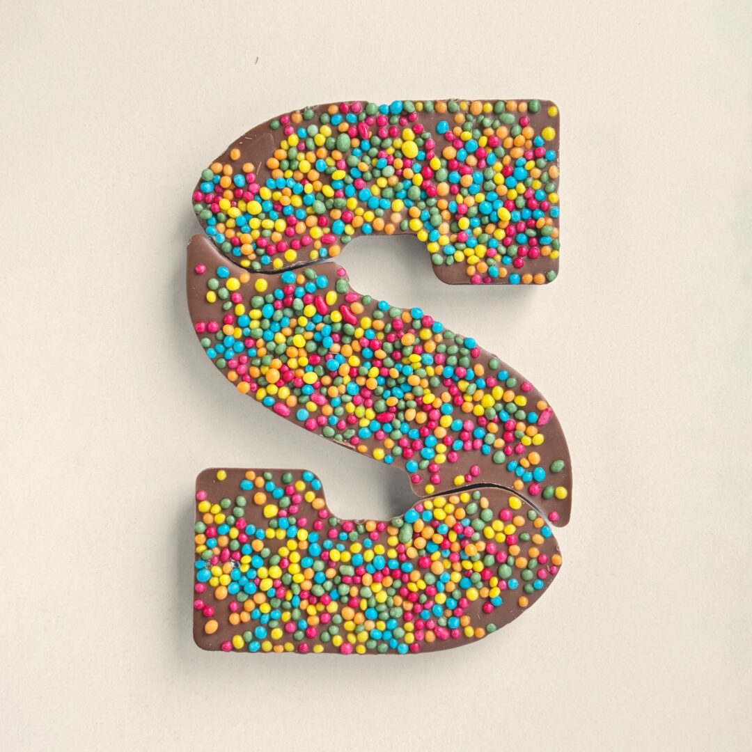Luxe chocoladeletter s melk discodip