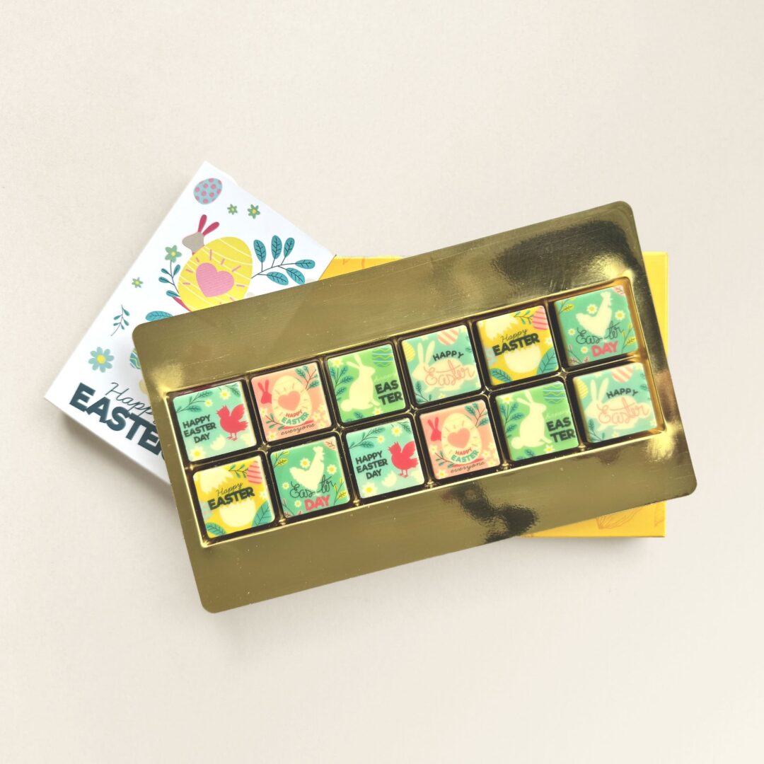chocoladeblokjes 12 pasen geschenkdoos
