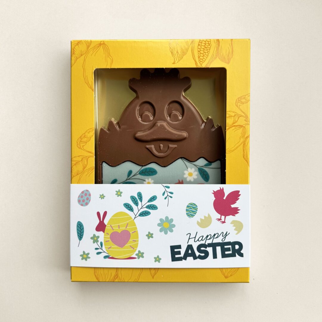 chocolade paaskuiken blauw