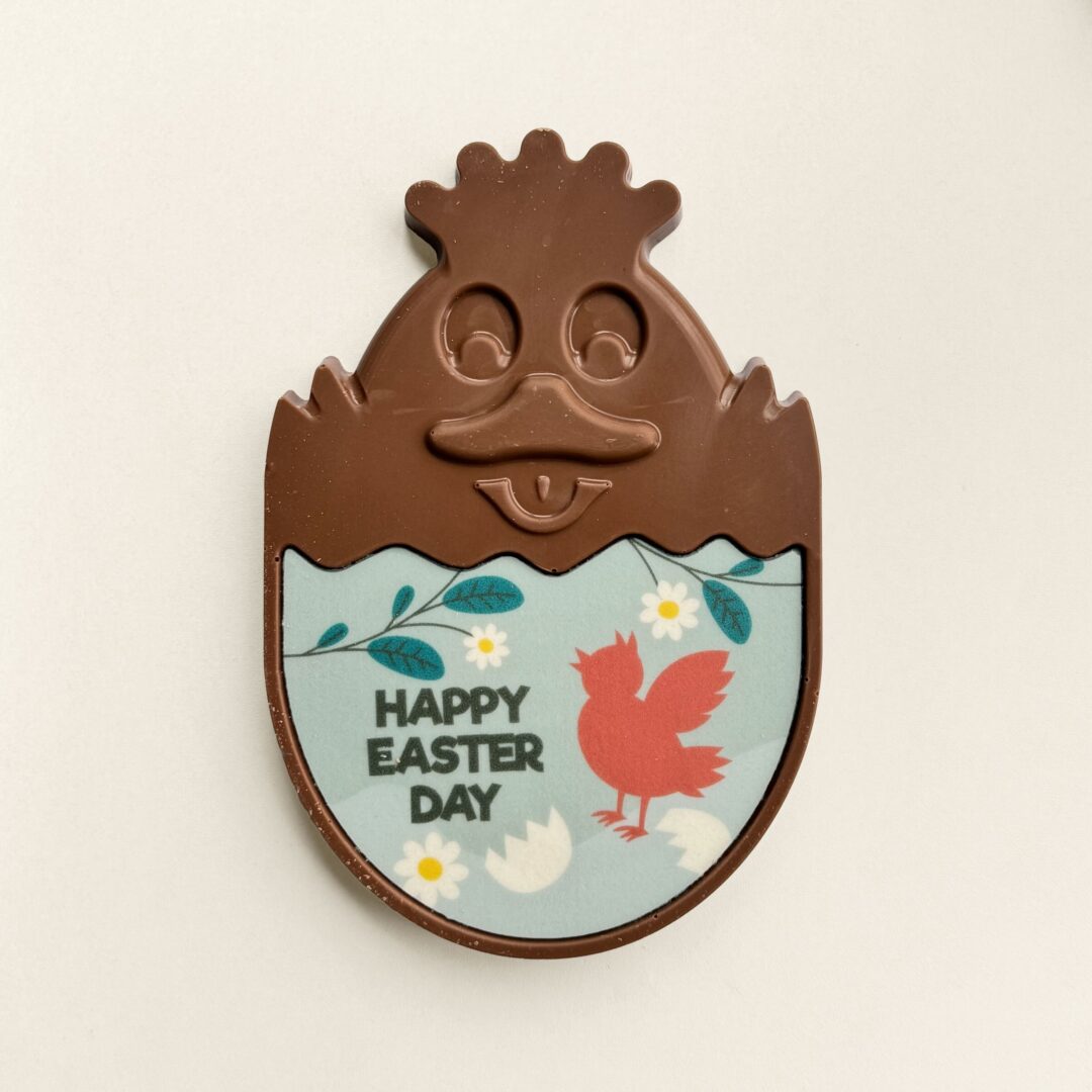 chocolade paaskuiken blauw