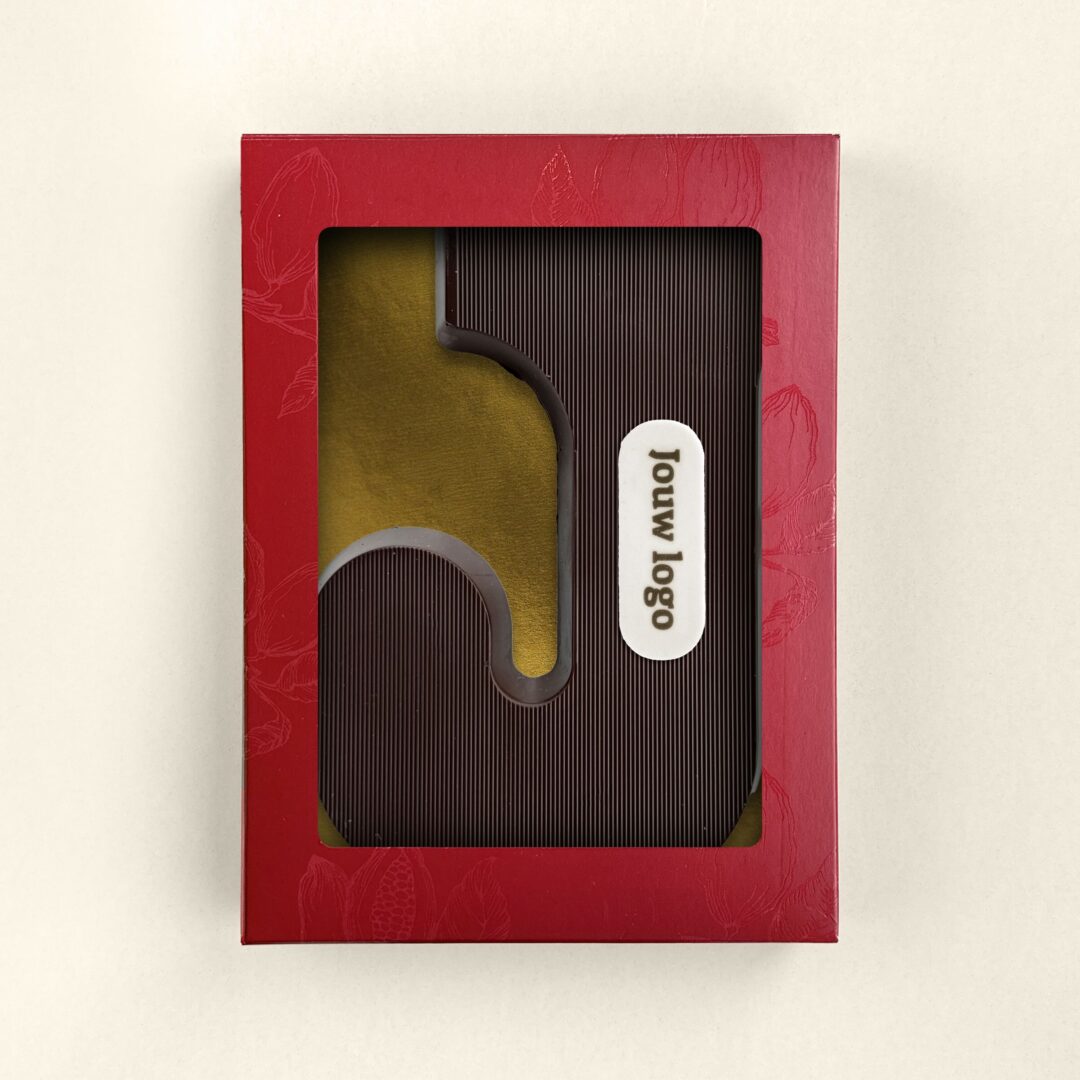 Chocolade logoletter J puur met jouw eigen logo