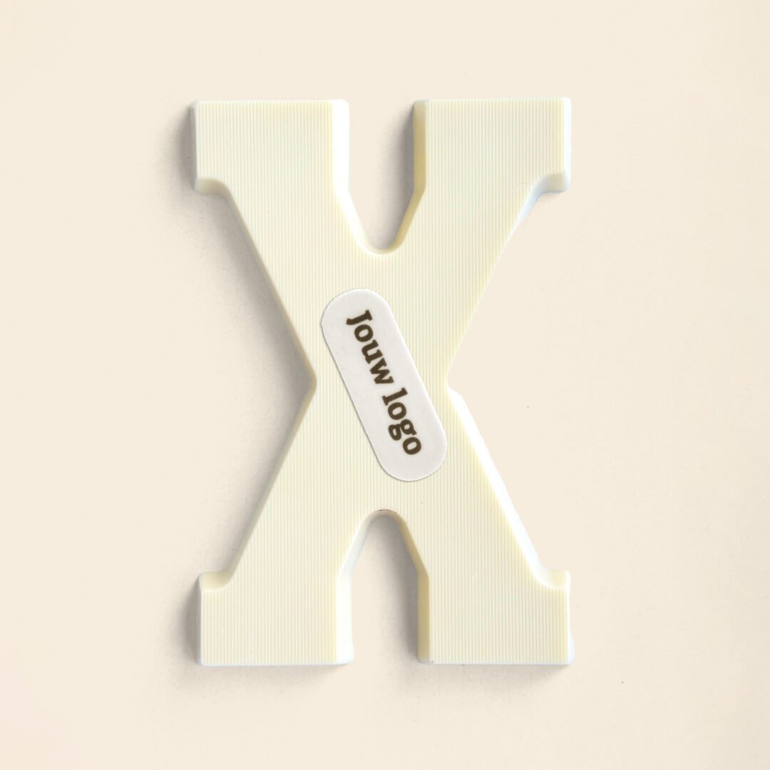 Chocoladeletter Eigen Logo X Wit