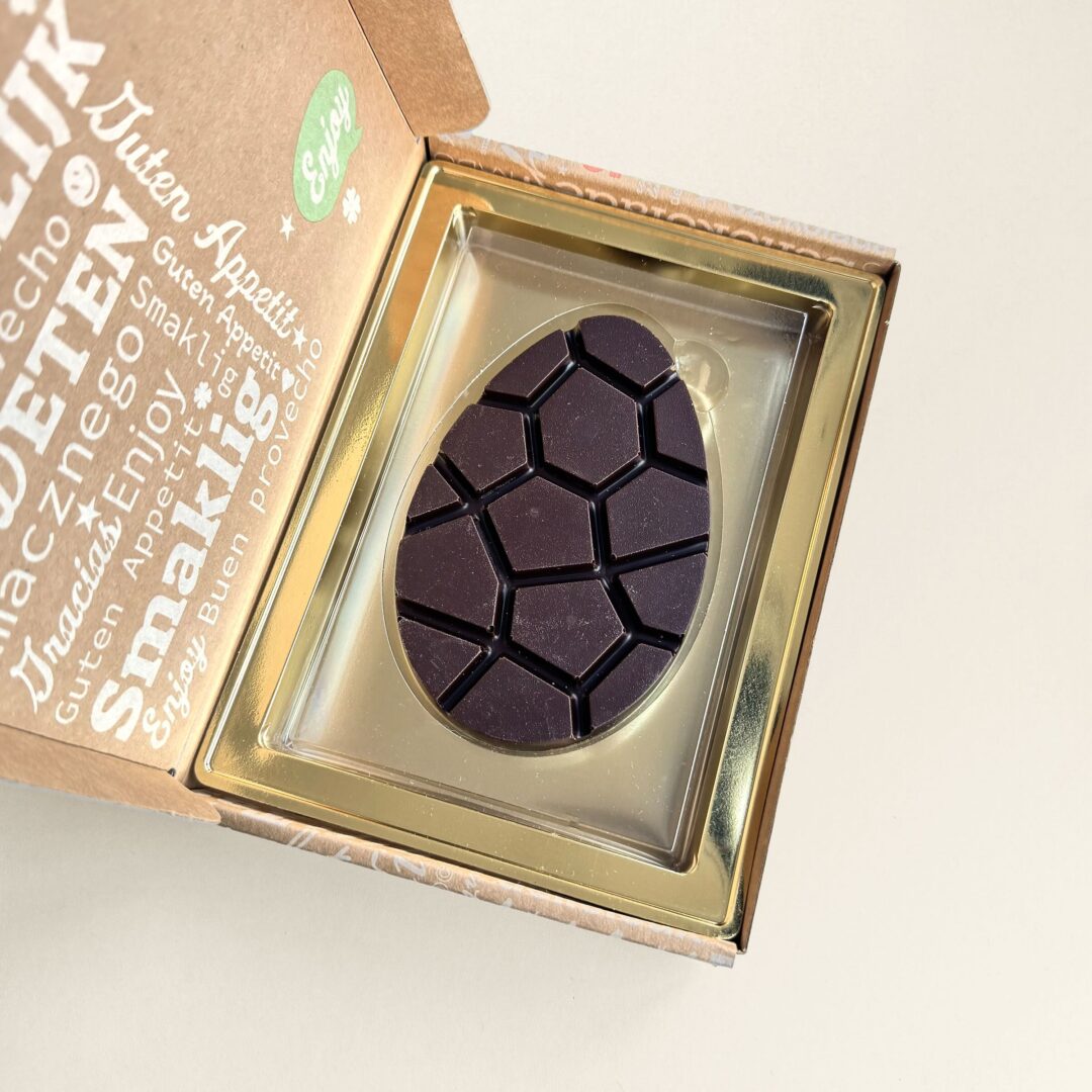 Chocolade paasei puur in verzenddoos