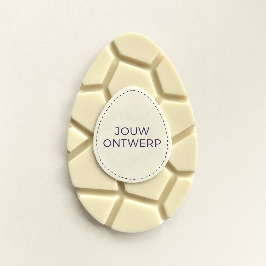 Chocolade paasei, wit met logo