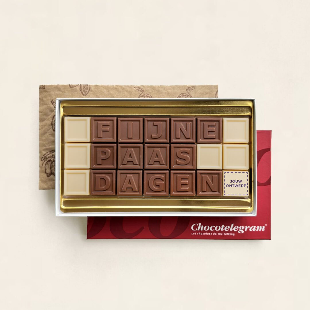 Chocotelegram 14 - fijne paasdagen met eigen logo