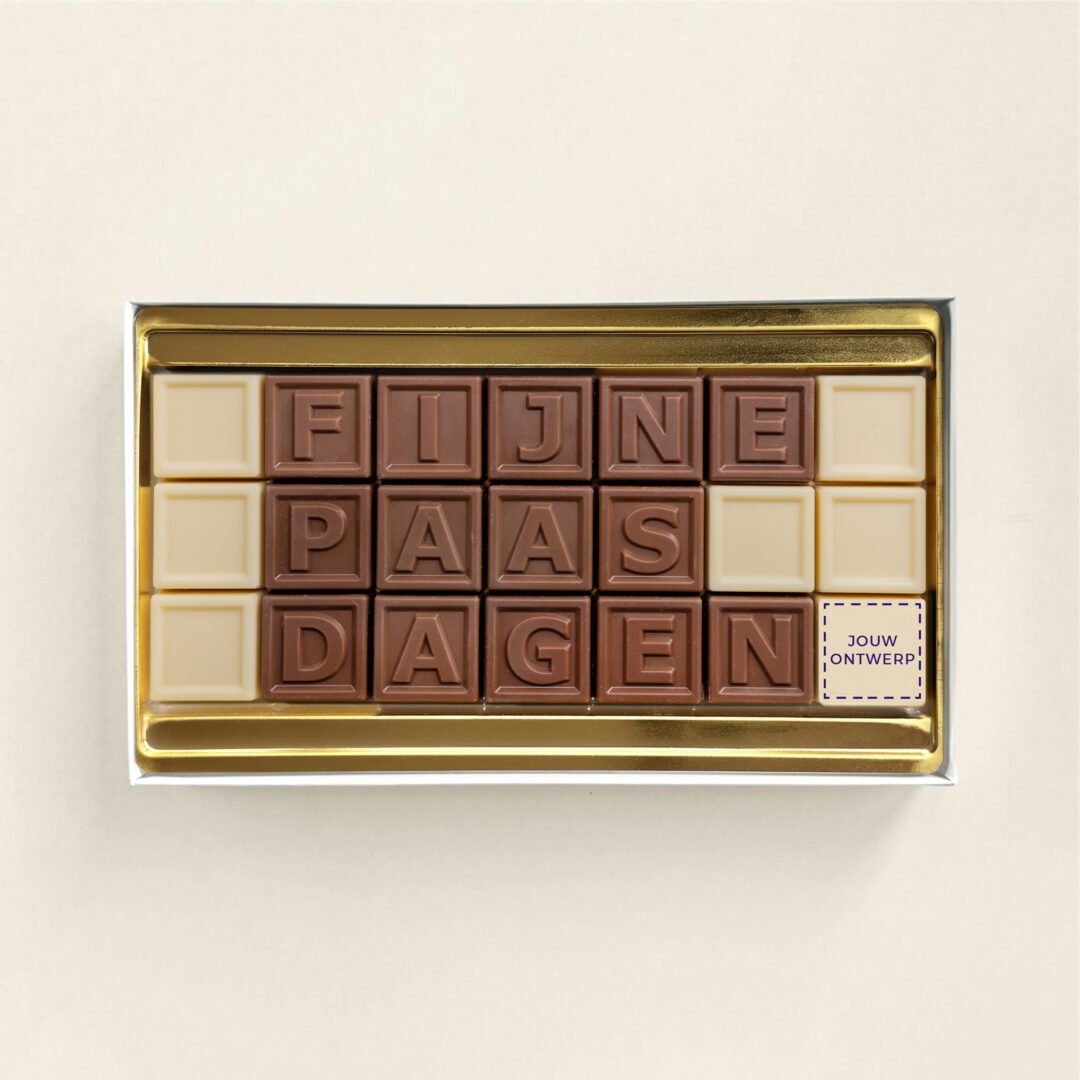 Chocotelegram 14 - fijne paasdagen met eigen logo