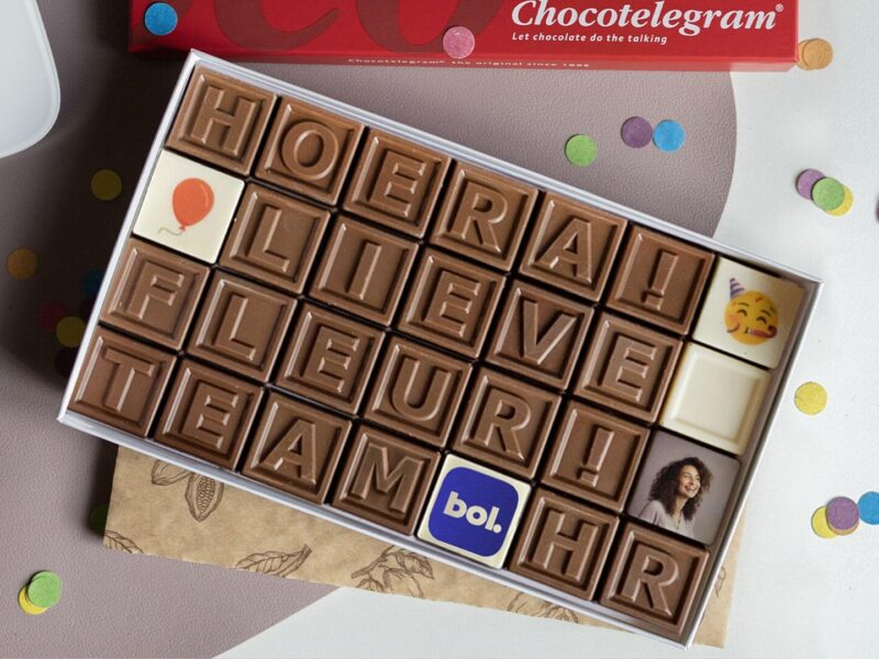 Verjaardagservice via Tasty Present chocotelegram