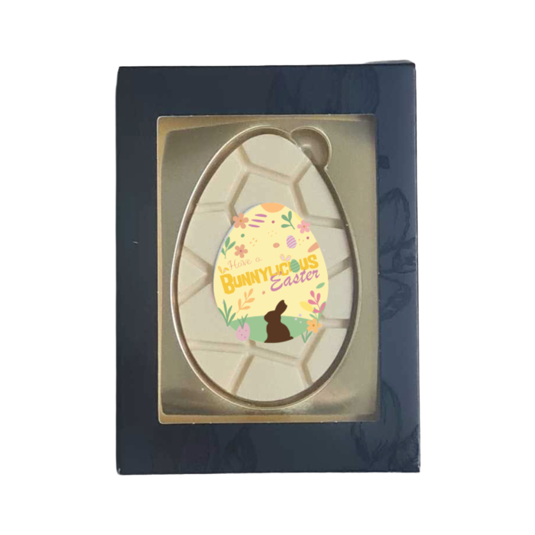 chocolade ei wit met paasei design - tasty present